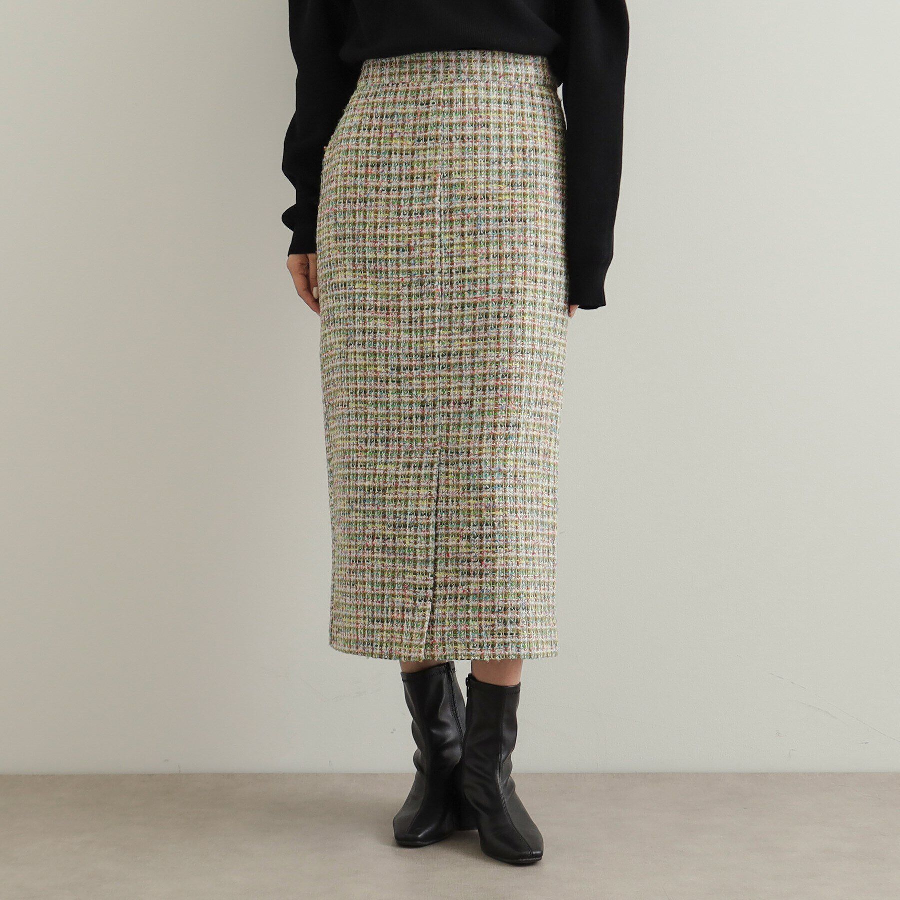 OPAQUE.CLIP「《Oggi掲載》ファンシーツイードナロースカート【洗濯機洗い可】」|スカート|