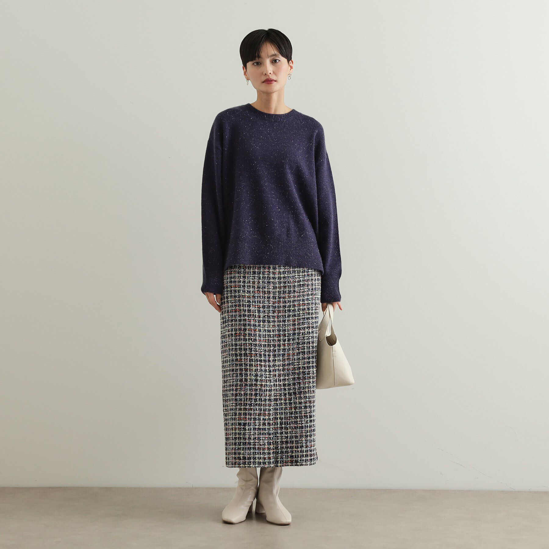 OPAQUE.CLIP「《Oggi掲載》ファンシーツイードナロースカート【洗濯機洗い可】」|スカート|