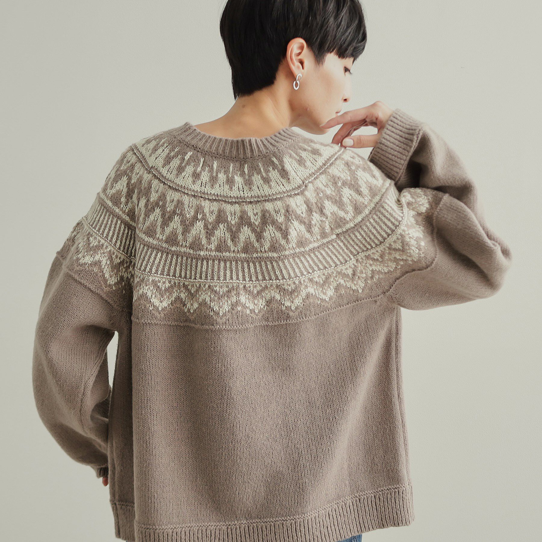 OPAQUE.CLIP「フェアアイル柄ニット【洗濯機洗い可】」|ニット・セーター|