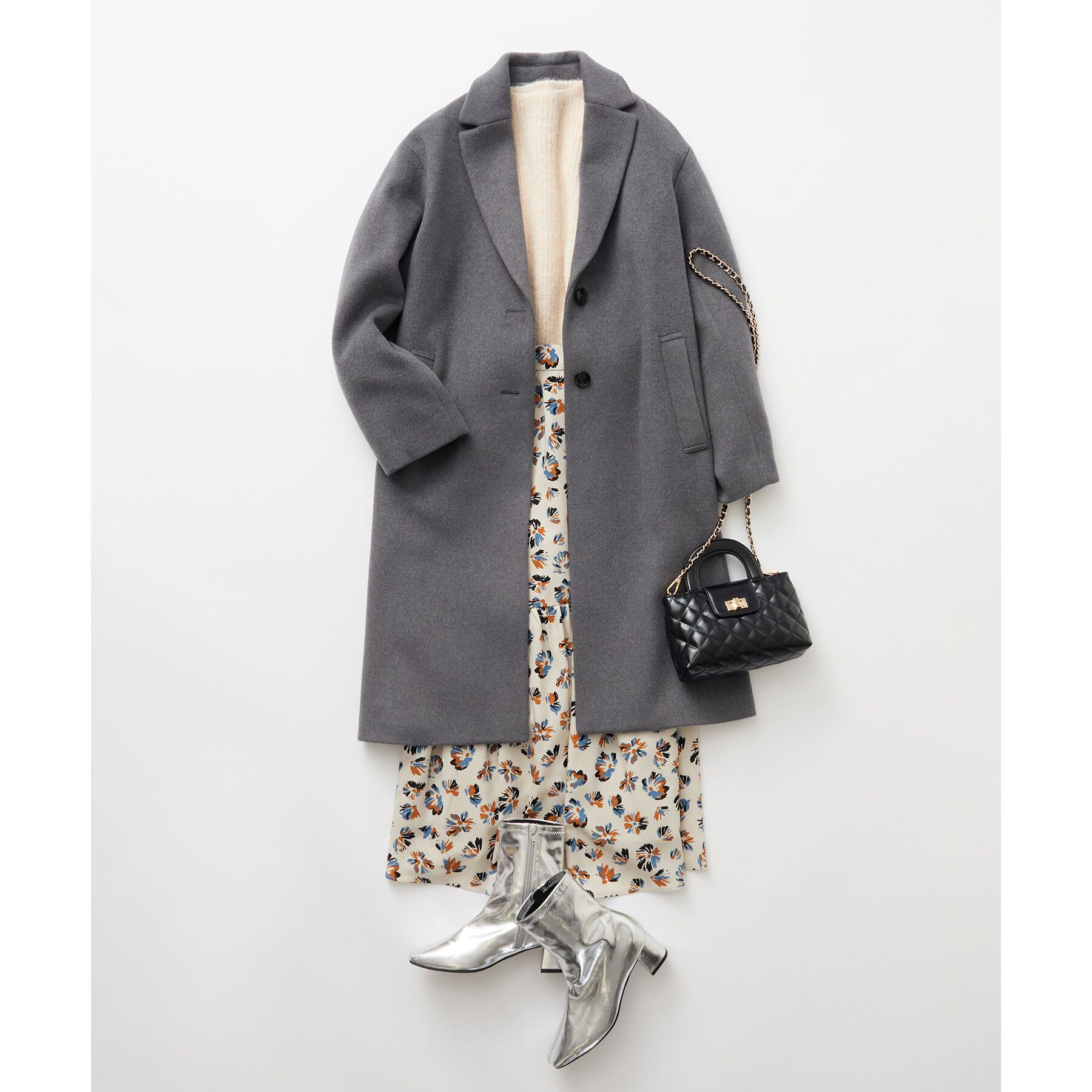 OPAQUE.CLIP「フラワープリントフレアスカート【洗濯機洗い可】」|スカート|