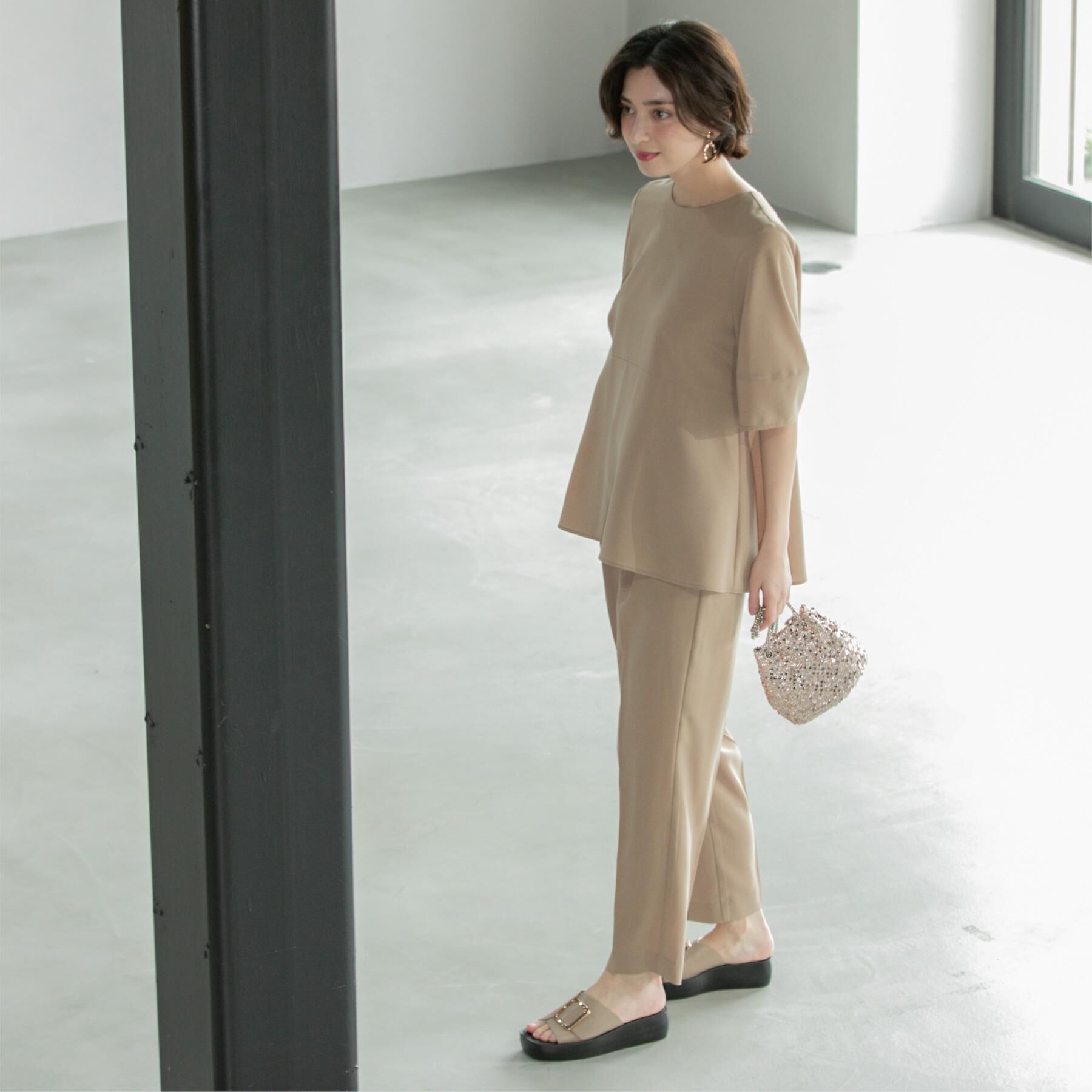 OPAQUE.CLIP「《6色展開/丈が選べる》美脚イージーテーパードパンツ/セットアップ対応【ストレッチ/洗濯機洗い可/防」|その他|