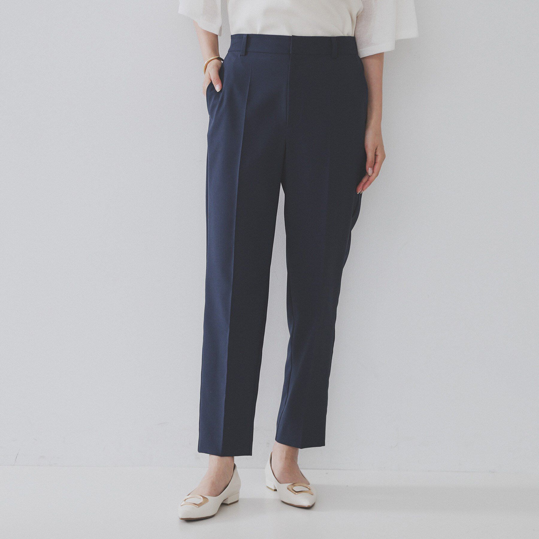 OPAQUE.CLIP「ストレッチリネンライク美脚テーパードパンツ【洗濯機洗い可/吸水速乾】」|その他|