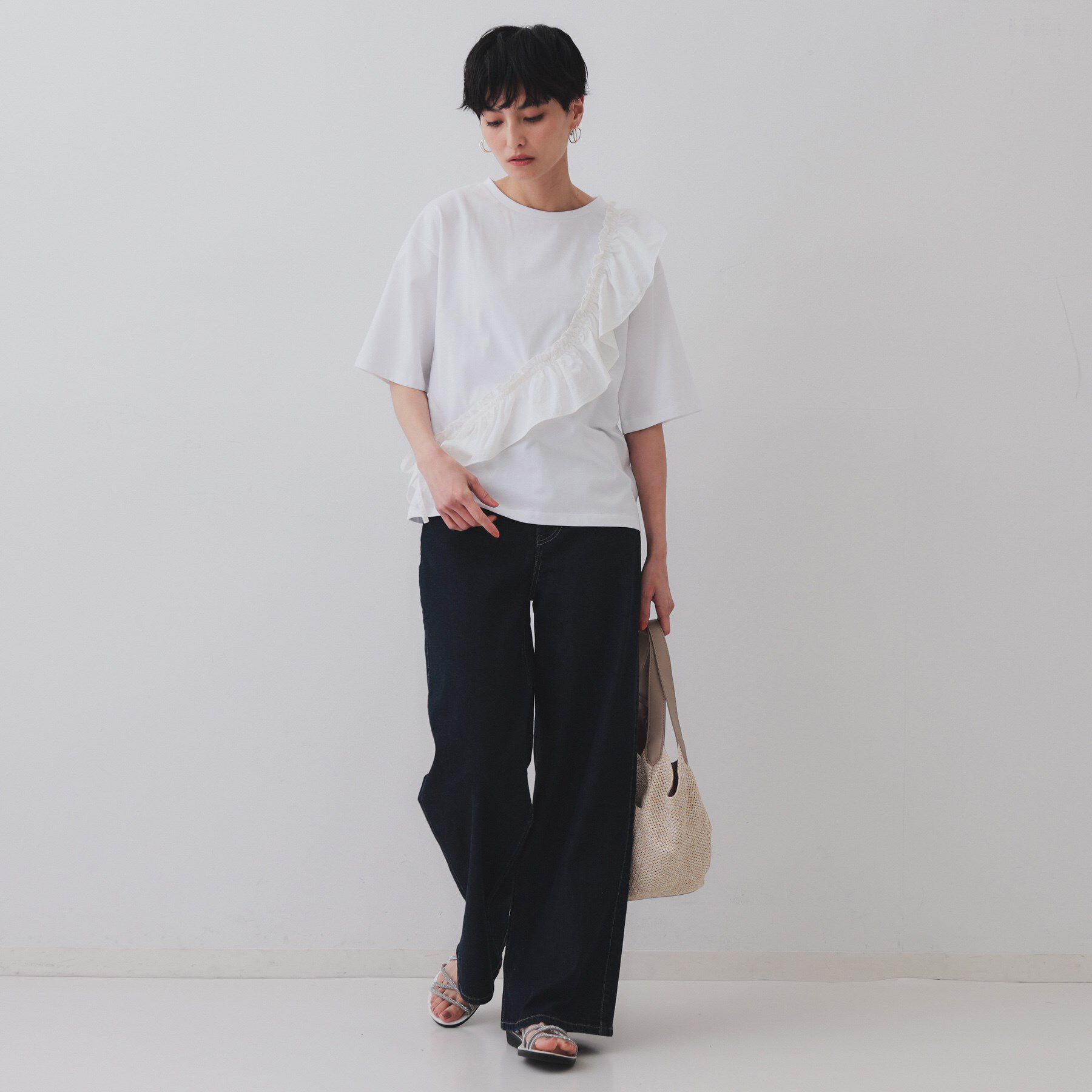 OPAQUE.CLIP「フリルドッキングカットソー【洗濯機洗い可】」|Tシャツ・カットソー|