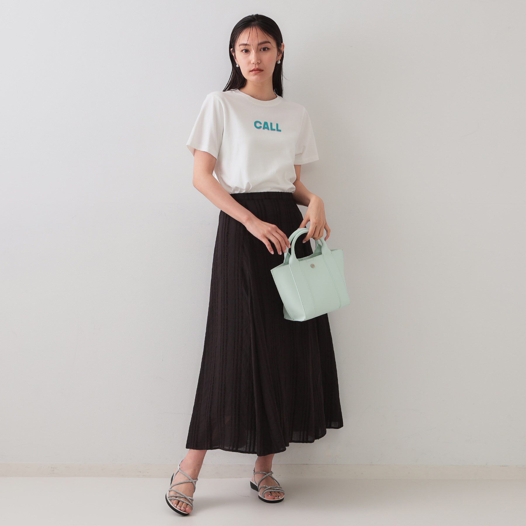 OPAQUE.CLIP「ランダムストライプフレアスカート」|スカート|