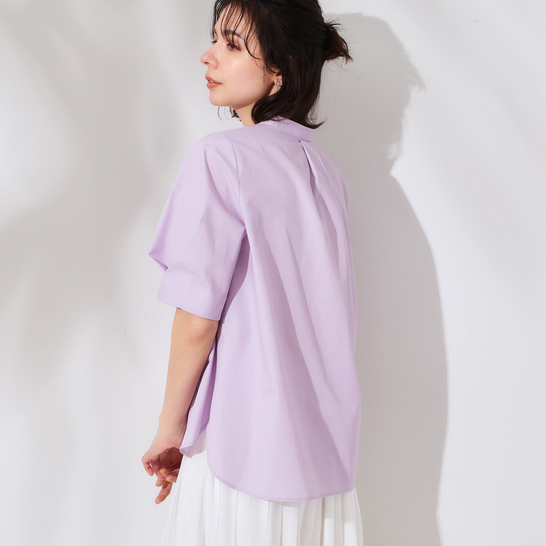 OPAQUE.CLIP「スキッパータックスリーブブラウス【洗濯機洗い可】」|シャツ・ブラウス|