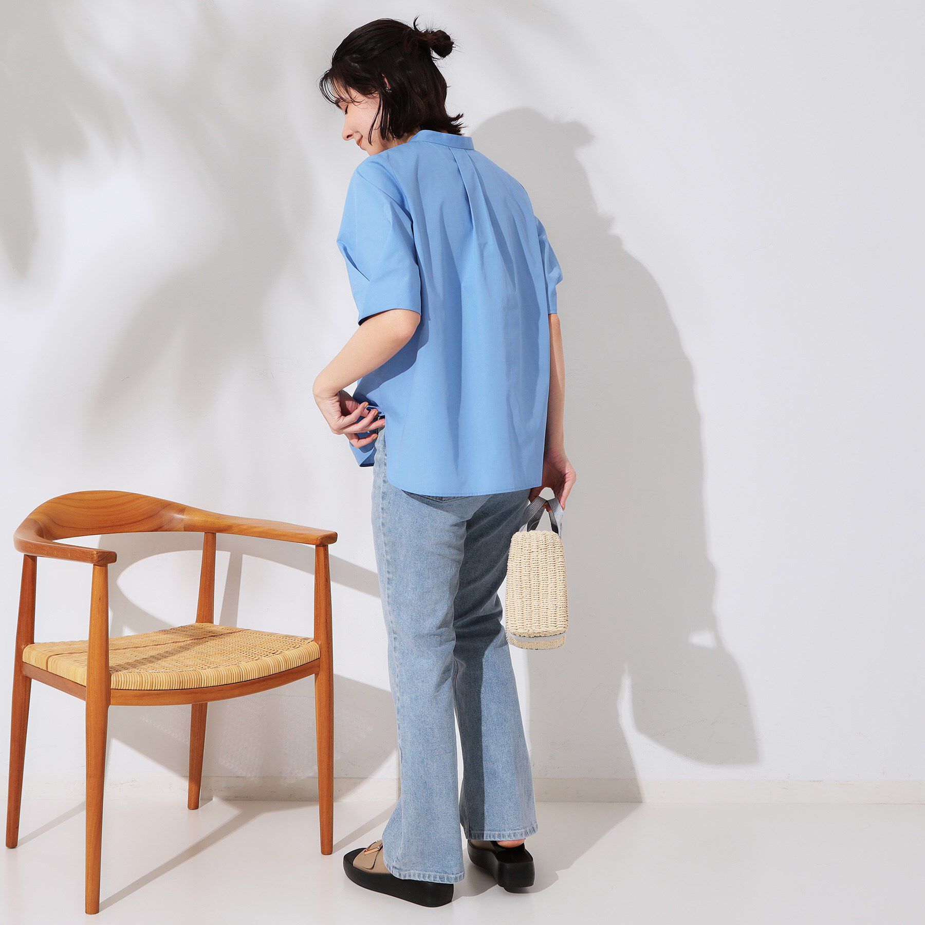 OPAQUE.CLIP「スキッパータックスリーブブラウス【洗濯機洗い可】」|シャツ・ブラウス|