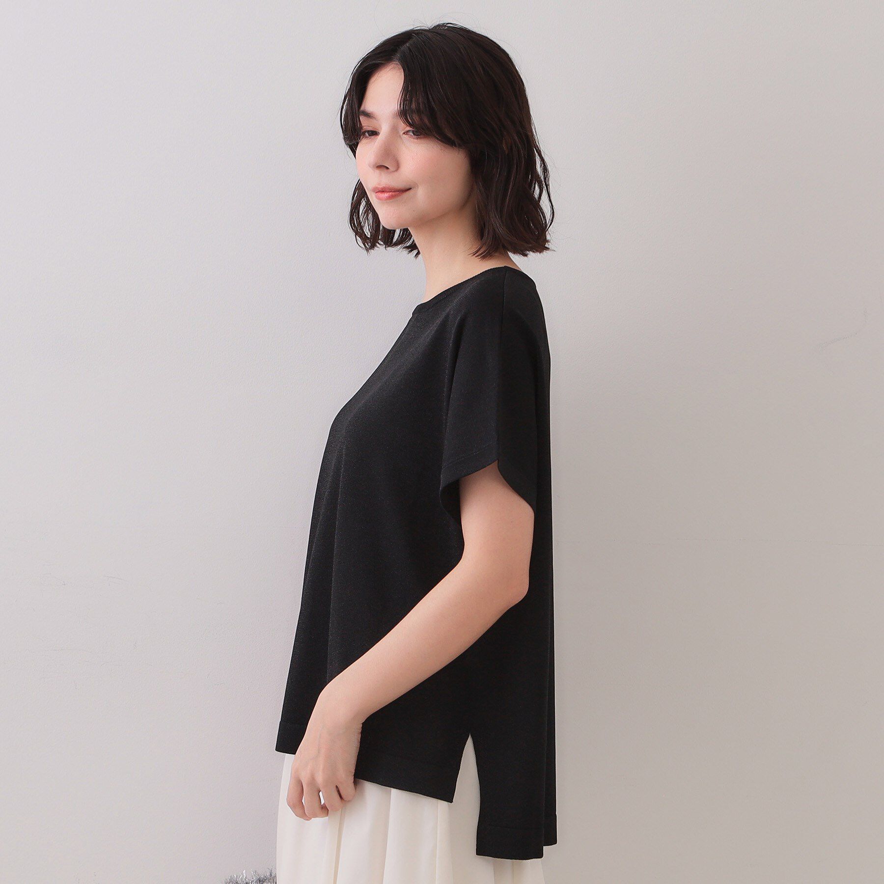 OPAQUE.CLIP「ラメリラクシードルマンニット【接触冷感/UV/抗ピル/洗濯機洗い可】」|ニット・セーター|