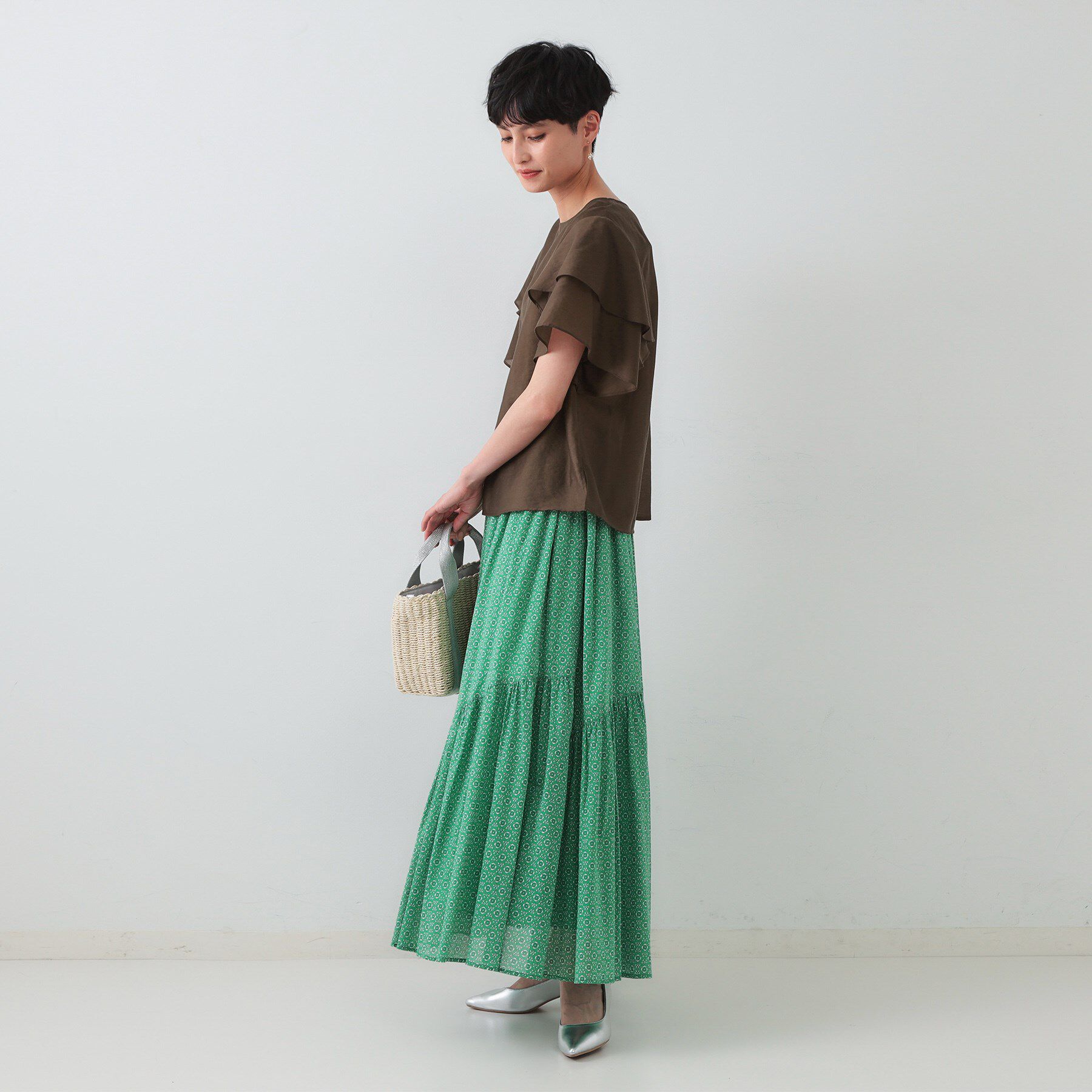 OPAQUE.CLIP「フリルスリーブブラウス【洗濯機洗い可】」|シャツ・ブラウス|