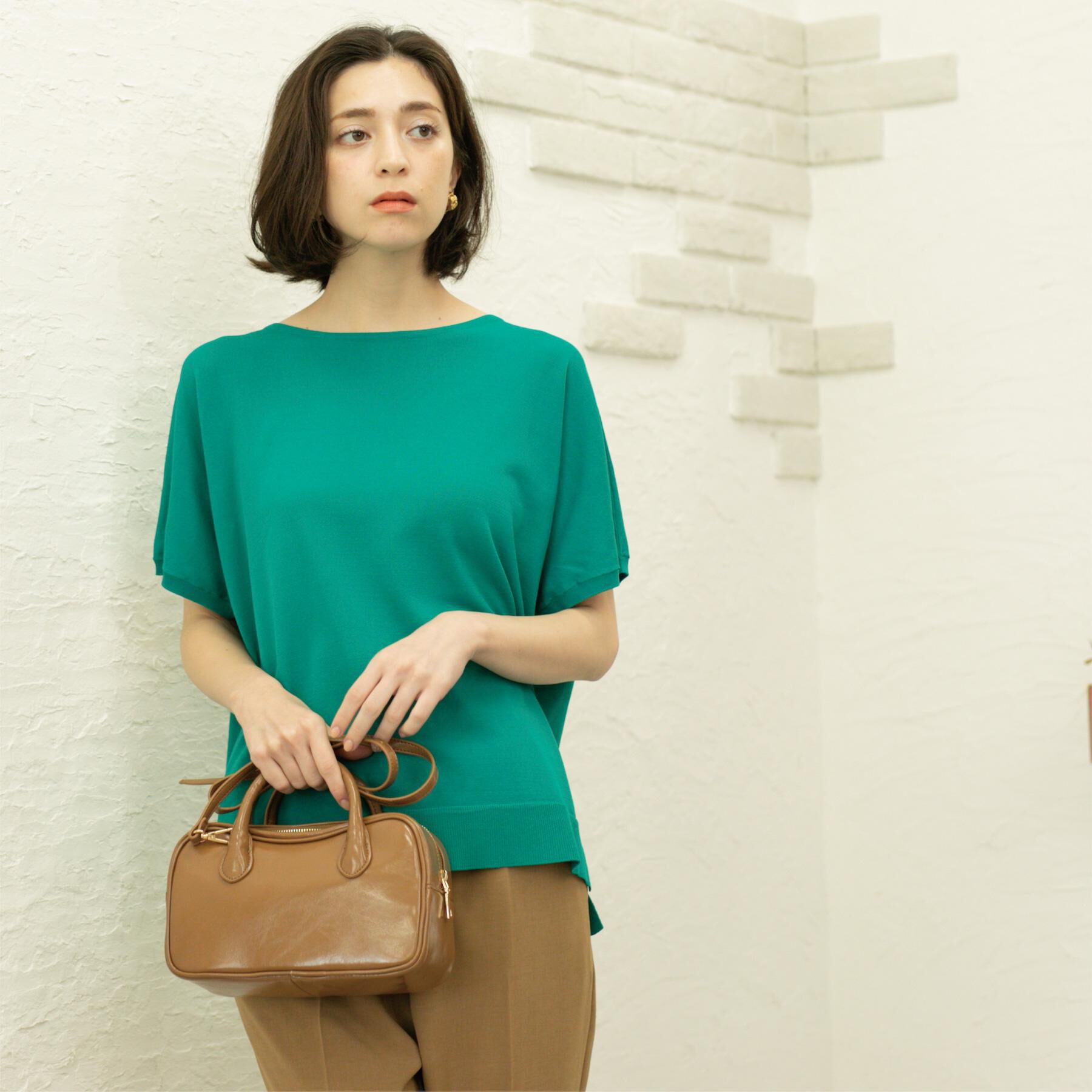 OPAQUE.CLIP「《6色展開/S-LLサイズ》ドルマンスリーブニット【UV/接触冷感/洗濯機洗い可/抗ピル】」|ニット・セーター|