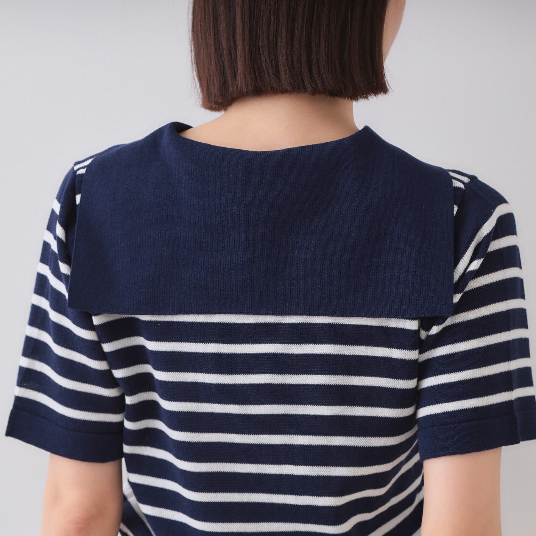 OPAQUE.CLIP「セーラーカラーボーダーニット【洗濯機洗い可】」|ニット・セーター|
