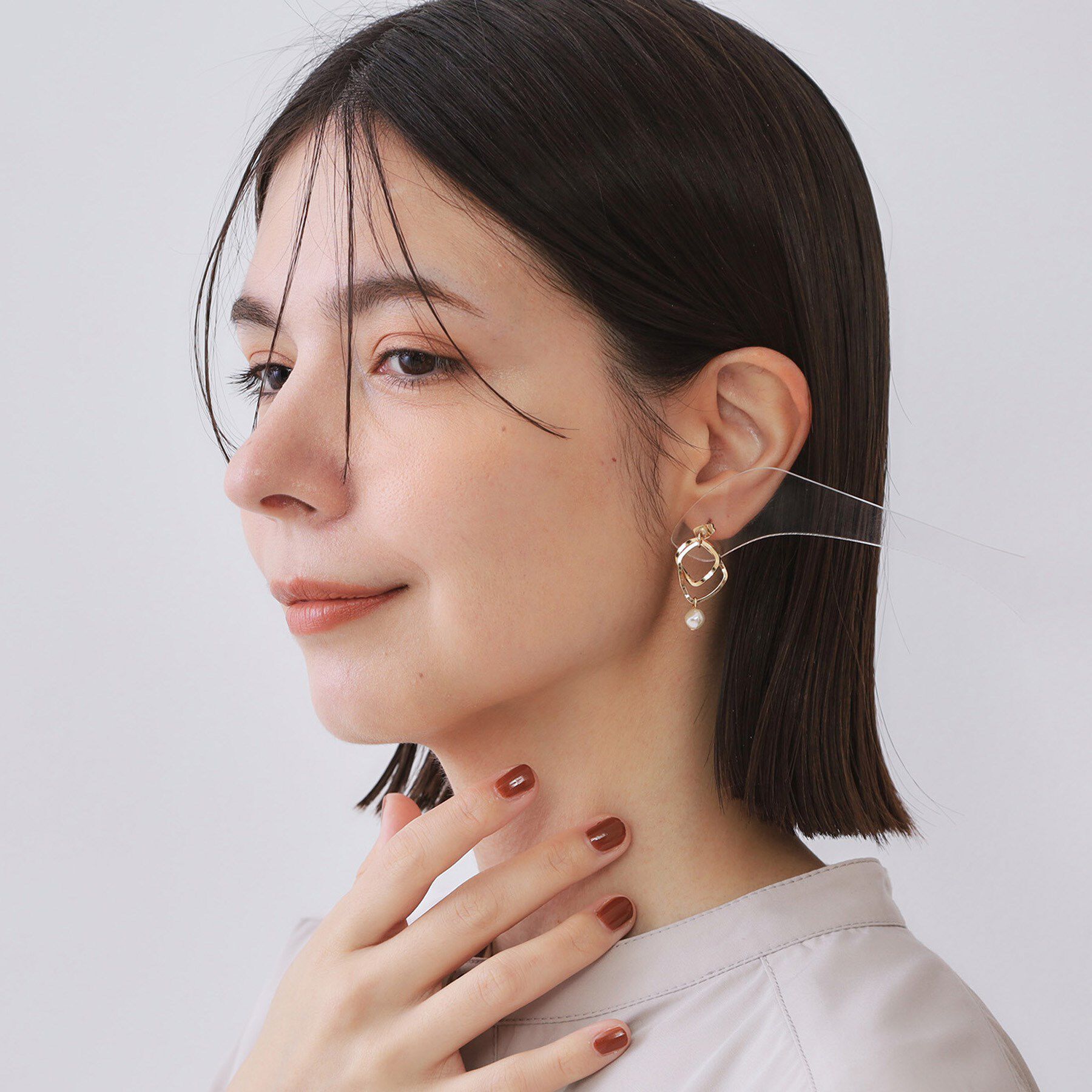 OPAQUE.CLIP「メタル&times;フェイクパールピアス」|ピアス|