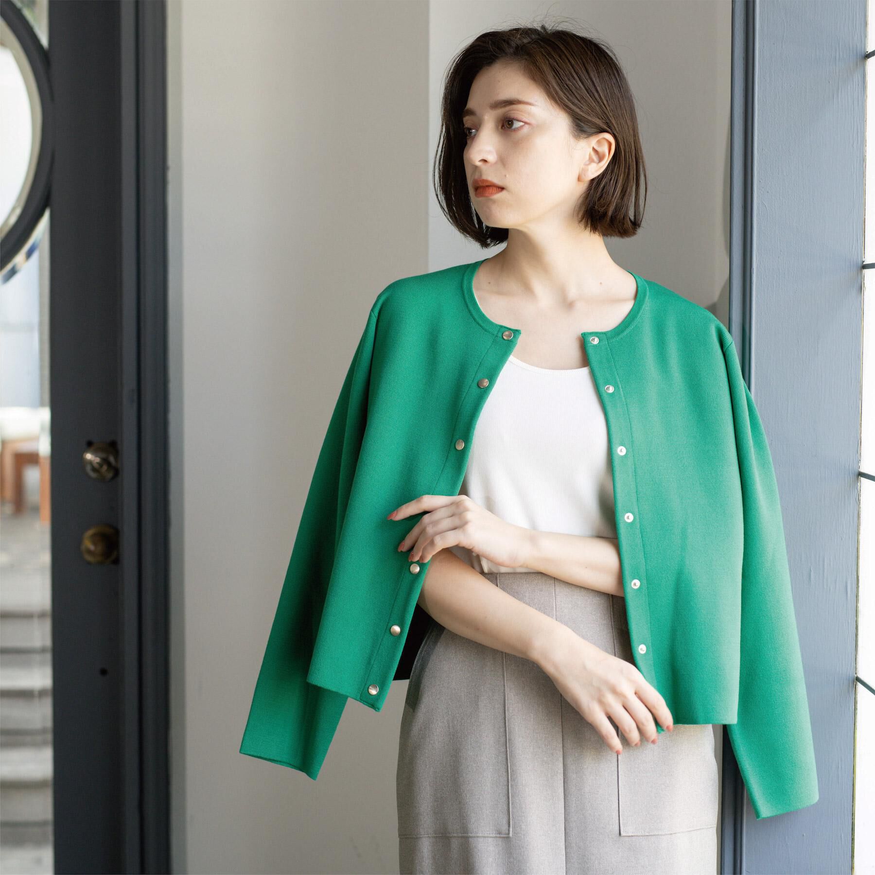 OPAQUE.CLIP「スナップボタンニットカーディガン【UVケア/洗濯機OK】《6col/S～LL》」|カーディガン|