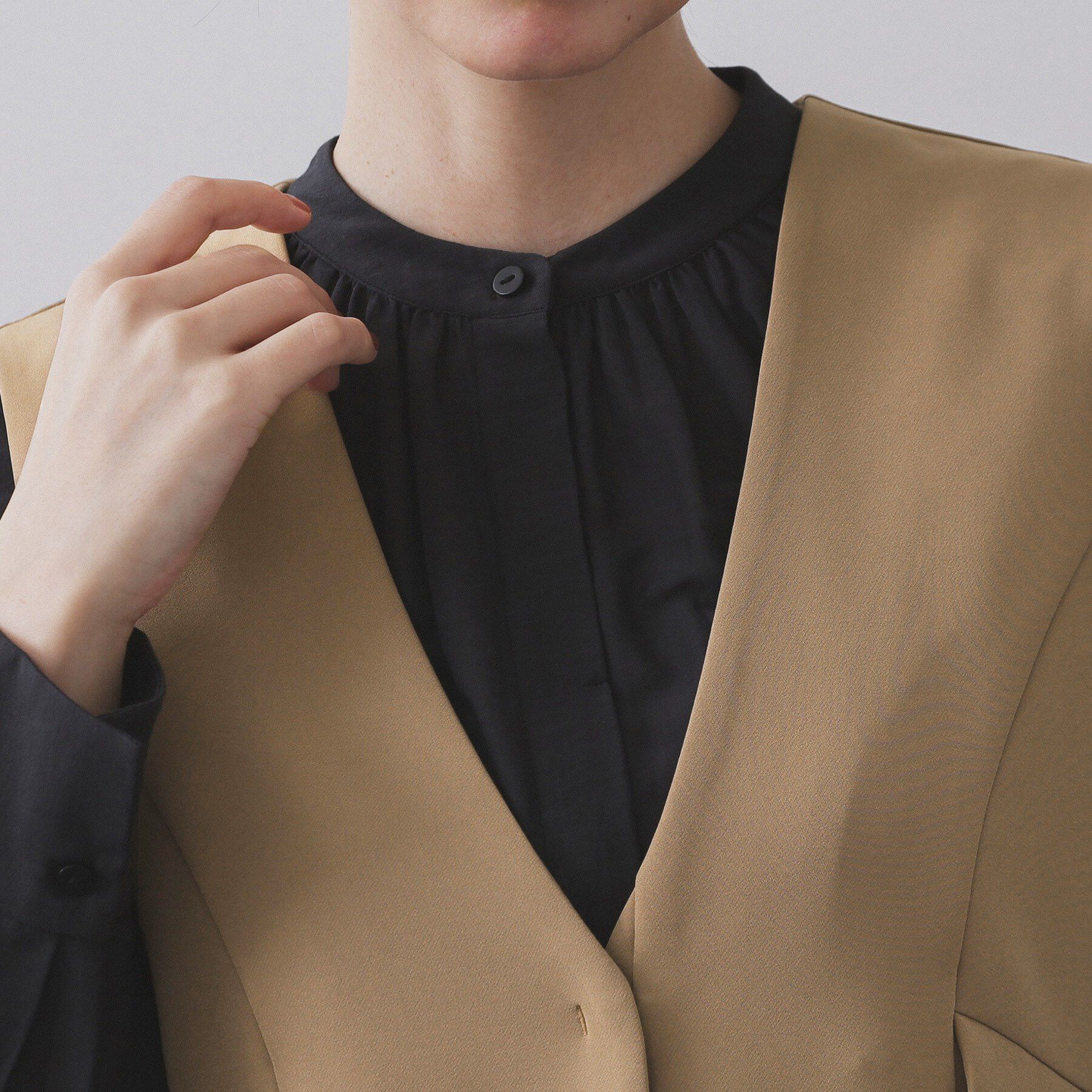 OPAQUE.CLIP「フリルペプラムジレ/セットアップ対応可【洗濯機洗い可】」|ベスト・ジレ|