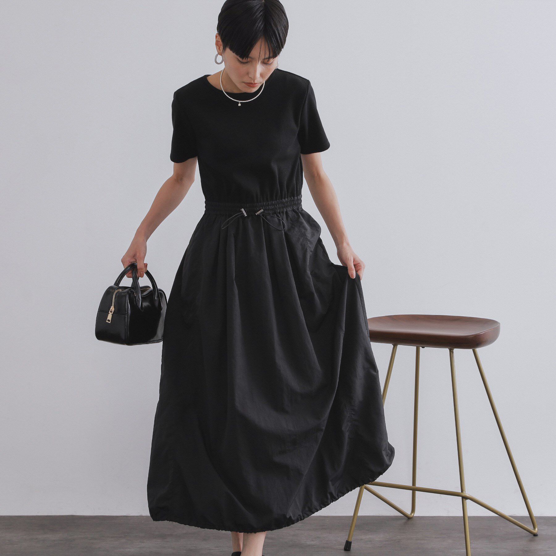 OPAQUE.CLIP「2WAYスピンドル使いドッキングワンピース【洗濯機洗い可】」|ワンピース|