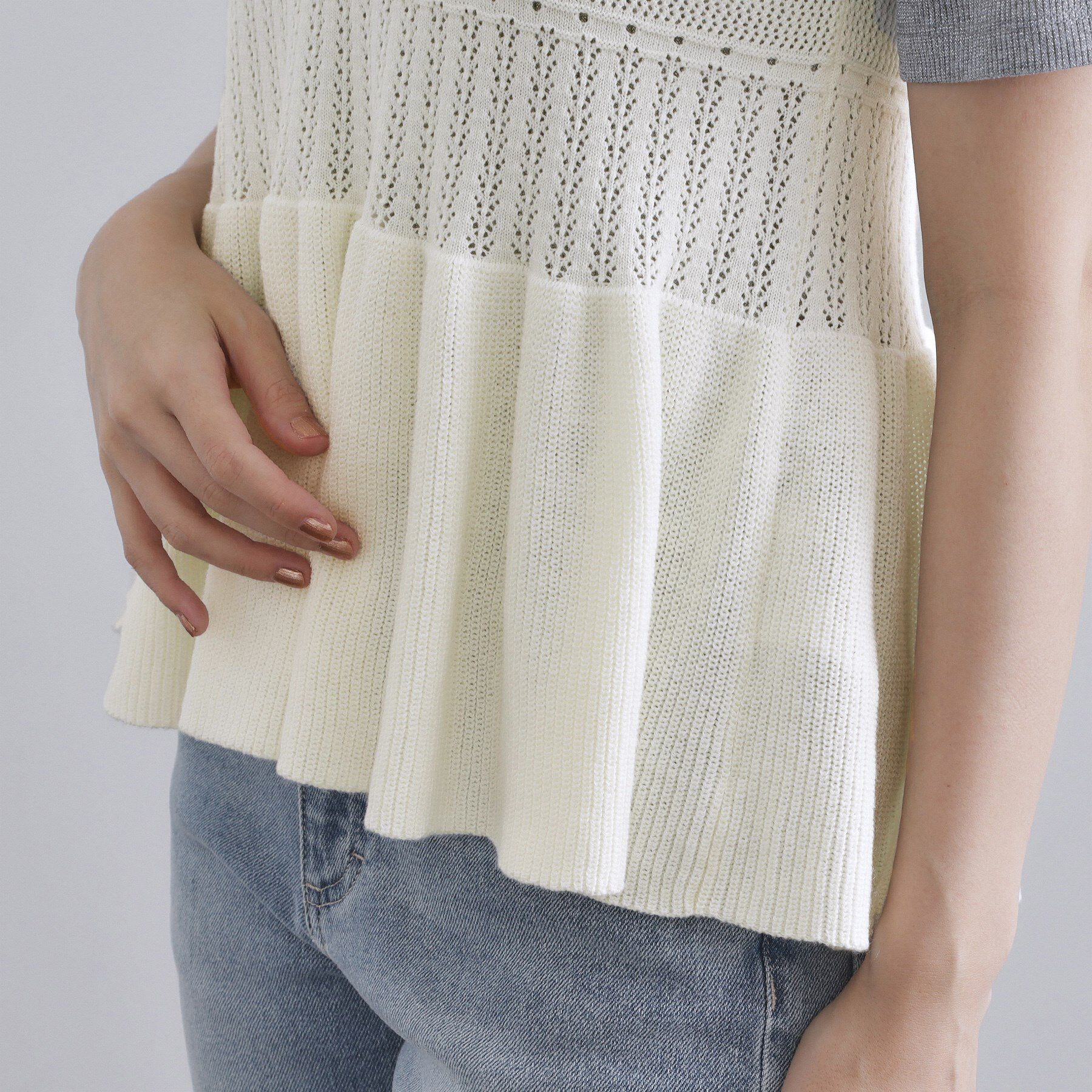 OPAQUE.CLIP「カギ針風ニットキャミビスチェ【洗濯機洗い可】」|ニット・セーター|