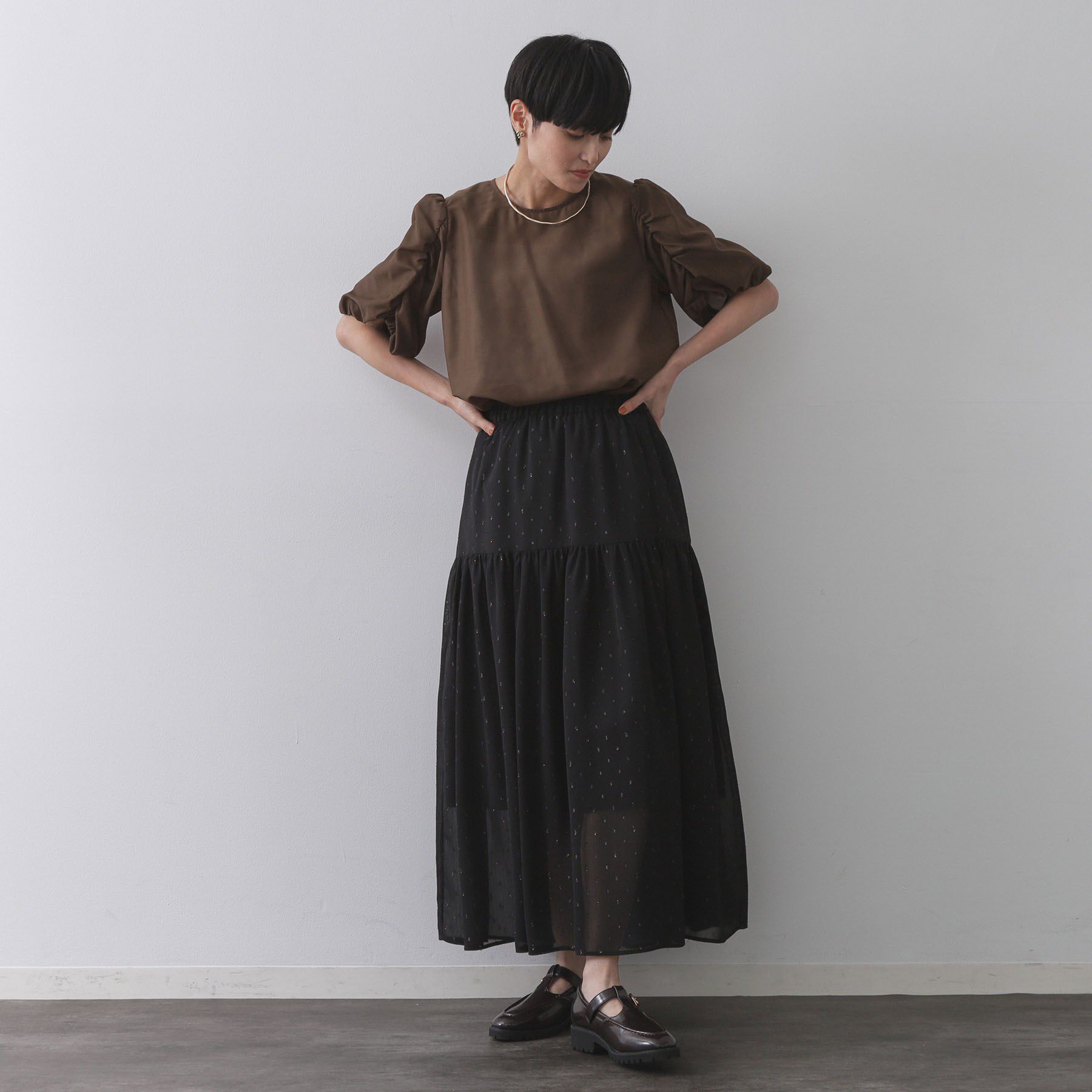 OPAQUE.CLIP「シアーボリュームスリーブブラウス【洗濯機洗い可】」|シャツ・ブラウス|