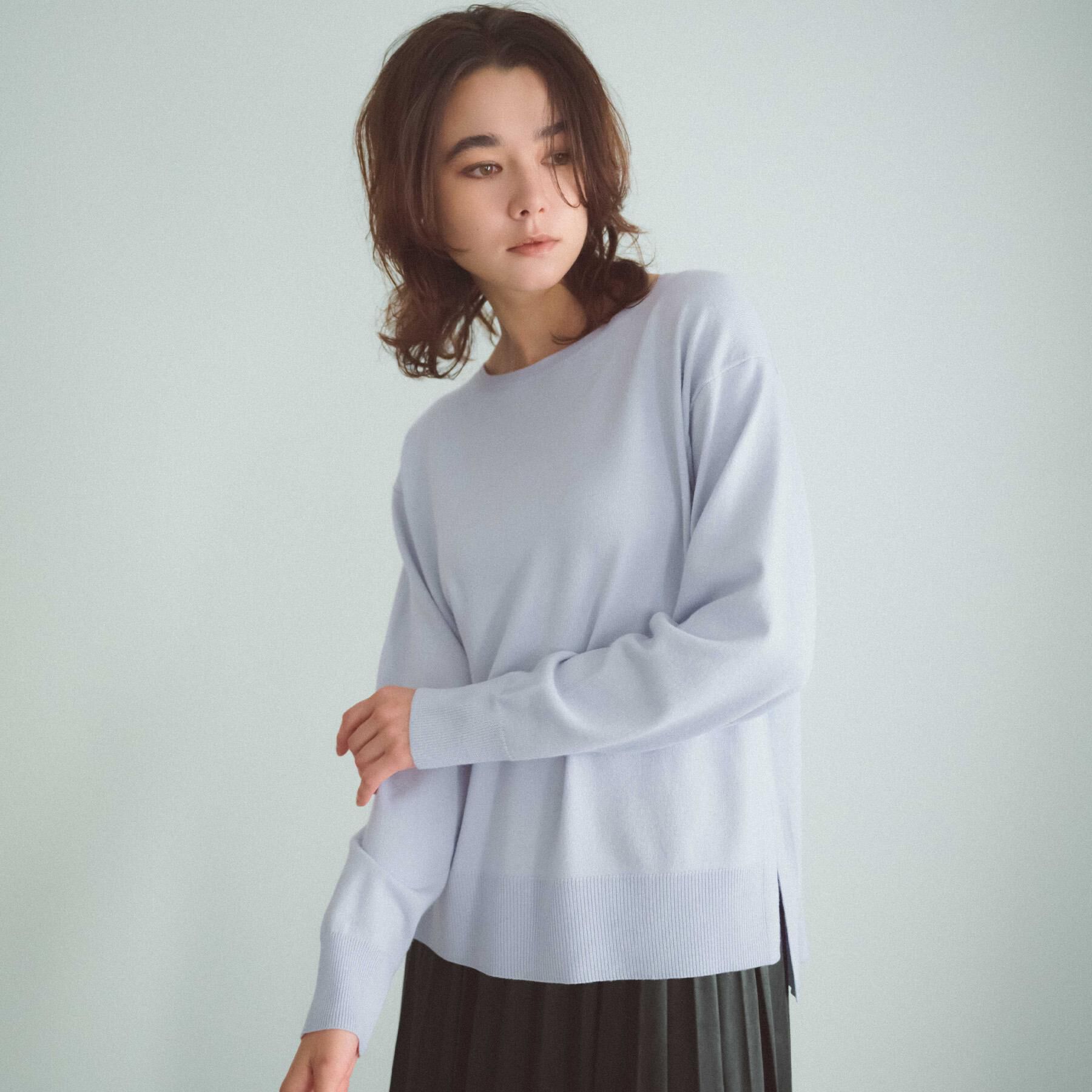 OPAQUE.CLIP「ボートネックニット/エクストラファインメリノウール【THEシリーズ/洗濯機OK】」|ニット・セーター|