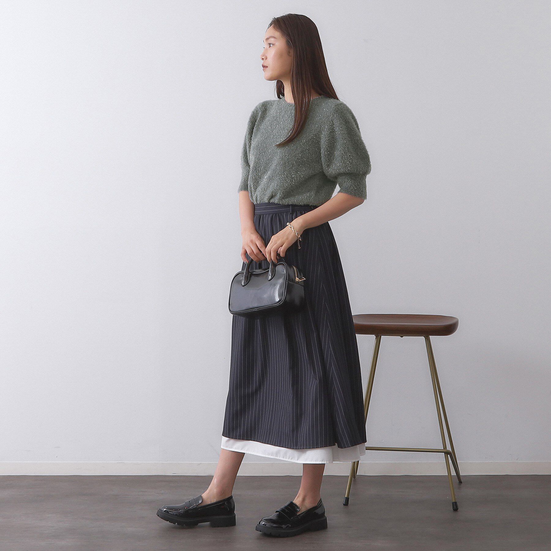 OPAQUE.CLIP「キラキラボリュームスリーブニット【洗濯機洗い可】」|ニット・セーター|