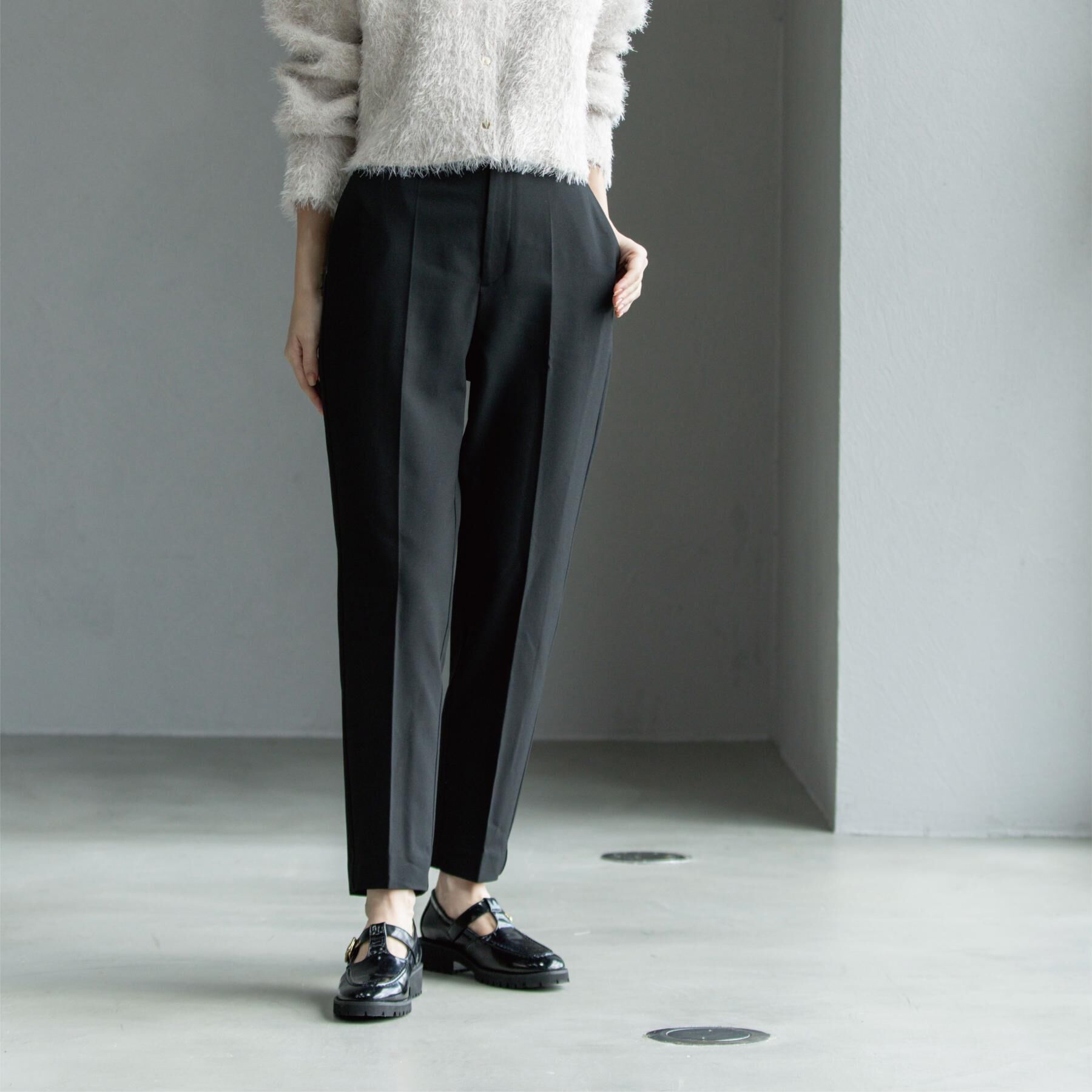 OPAQUE.CLIP「ウォームタッチ テーパードパンツ【洗濯機洗OK/ストレッチ】≪SS～LL≫」|その他|ブラック(019)