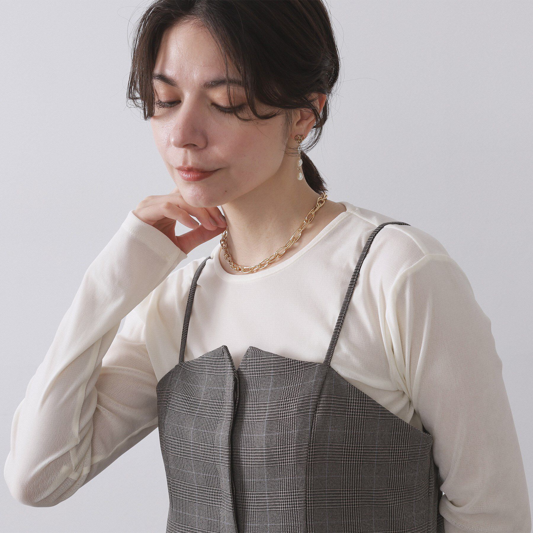 OPAQUE.CLIP「ボリュームダブルチェーンネックレス」|ネックレス|