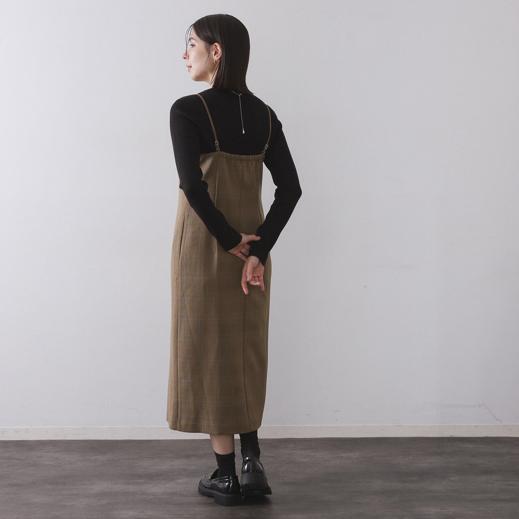 OPAQUE.CLIP「グレンチェックキャミワンピース/セットアップ対応可【洗濯機OK】」|ワンピース|