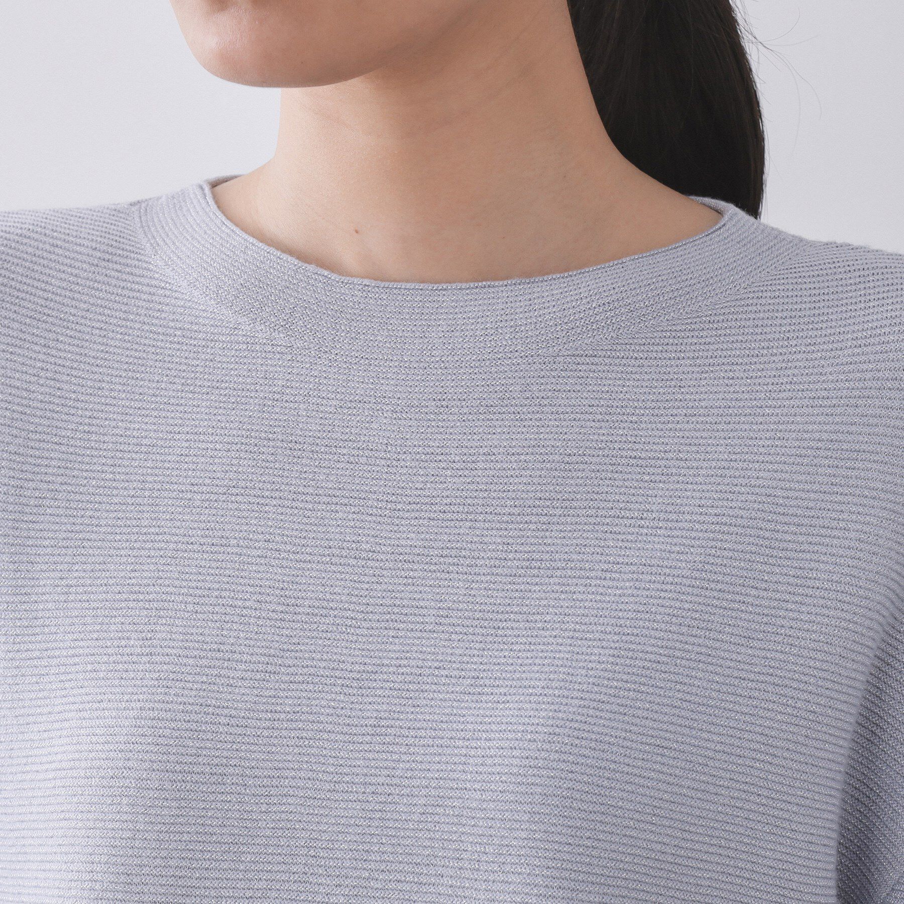 OPAQUE.CLIP「ラメガーターボートネックニット【洗濯機OK】」|ニット・セーター|