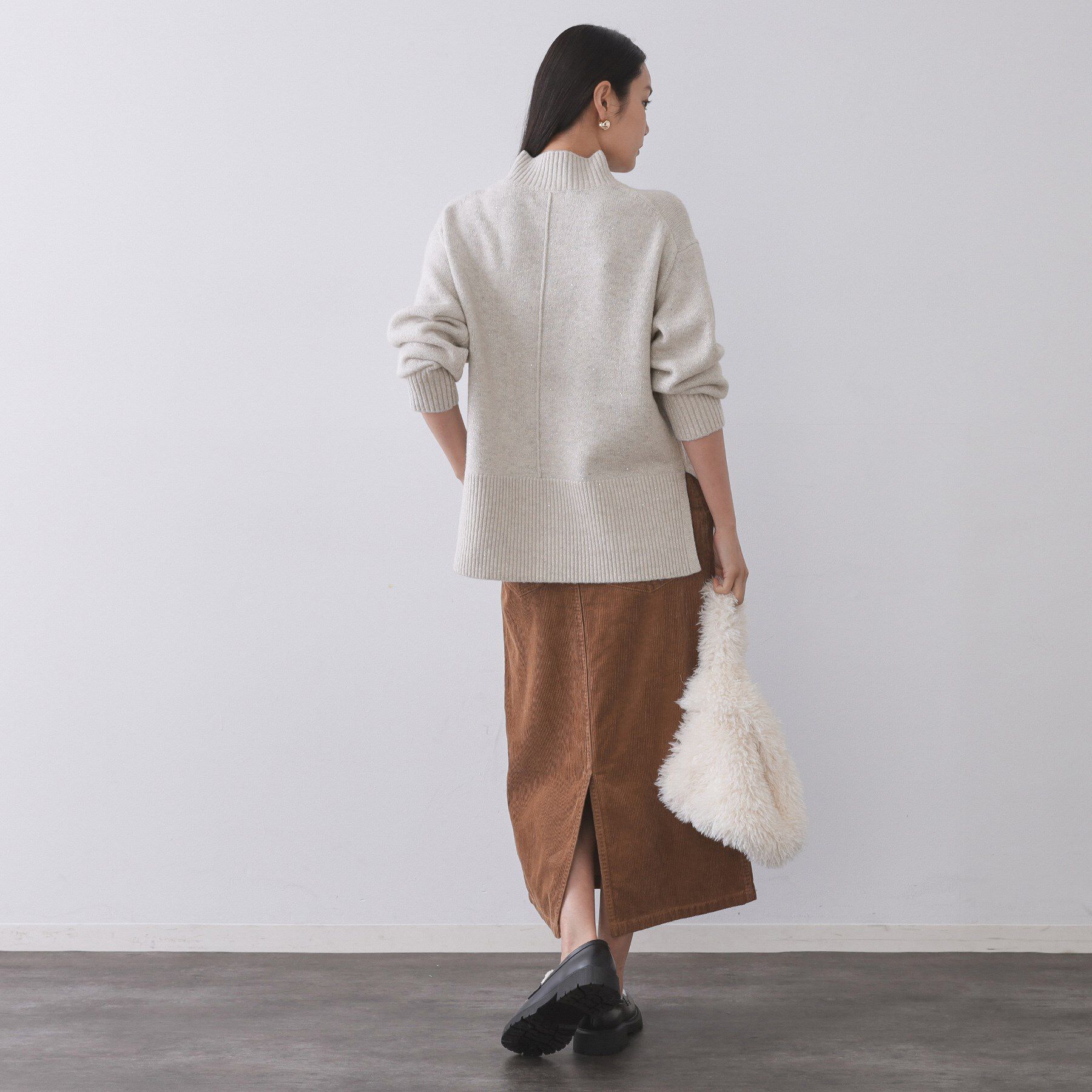 OPAQUE.CLIP「ラメスパンコールハイネックニット/セットアップ対応可【洗濯機OK】」|ニット・セーター|