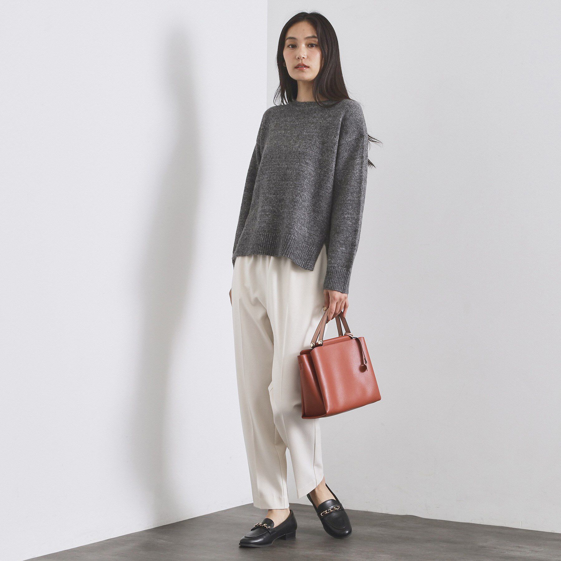 OPAQUE.CLIP「リラクシークルーネックニット【洗濯機OK】」|ニット・セーター|