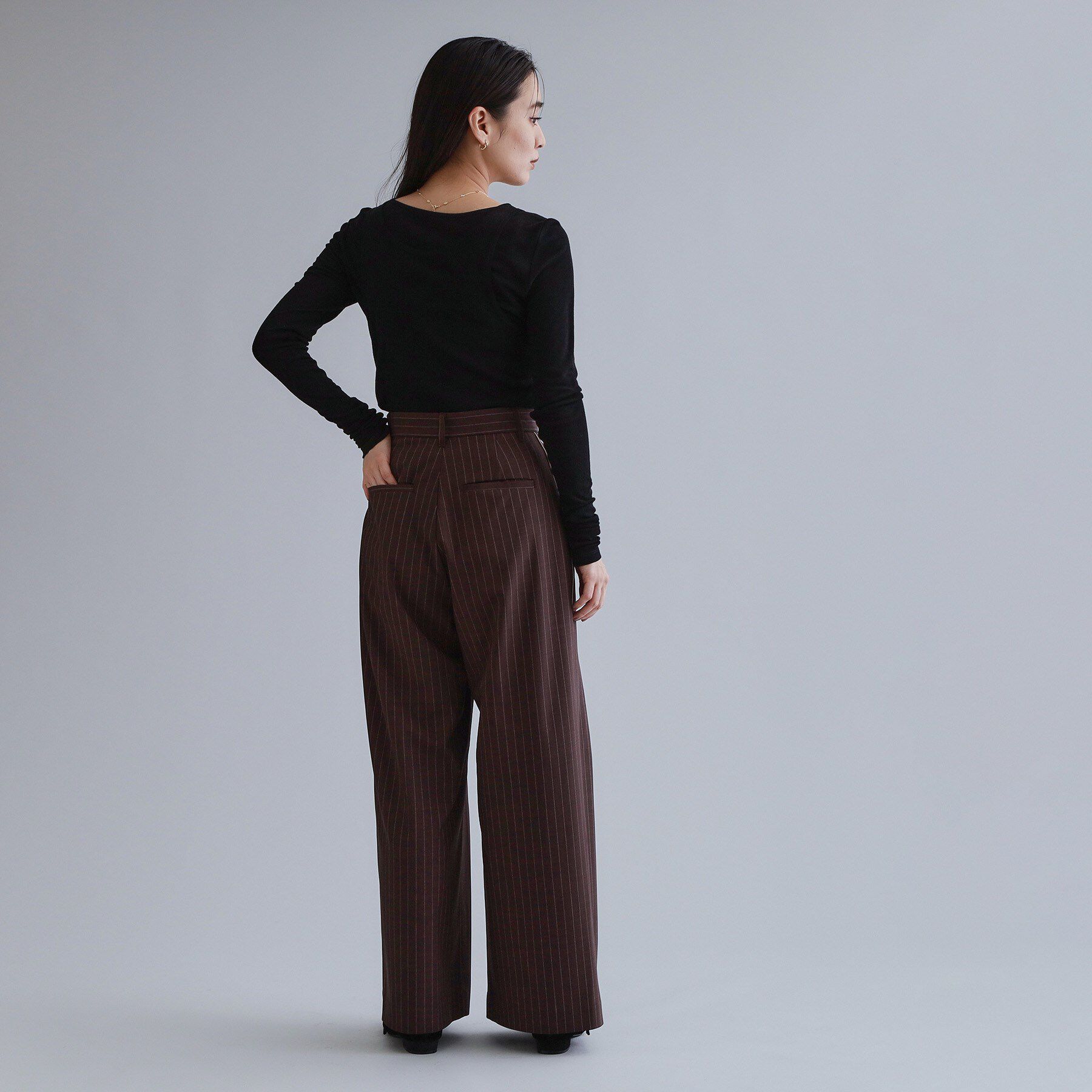 OPAQUE.CLIP「【es】ピンストライプ 変形ワイドパンツ【洗濯機OK】」|その他|