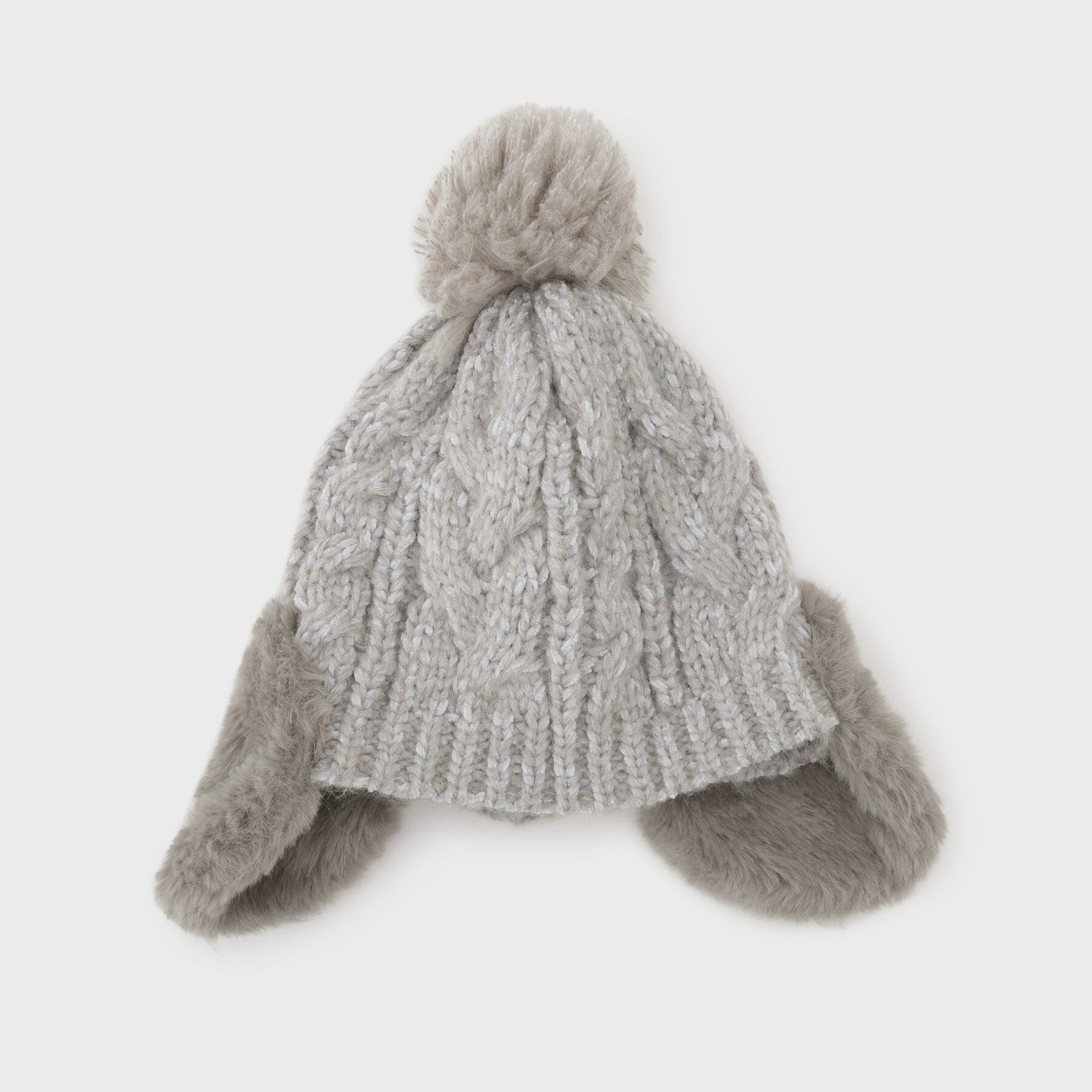 OPAQUE.CLIP「ファー耳当てケーブルワッチ」|ニット帽|