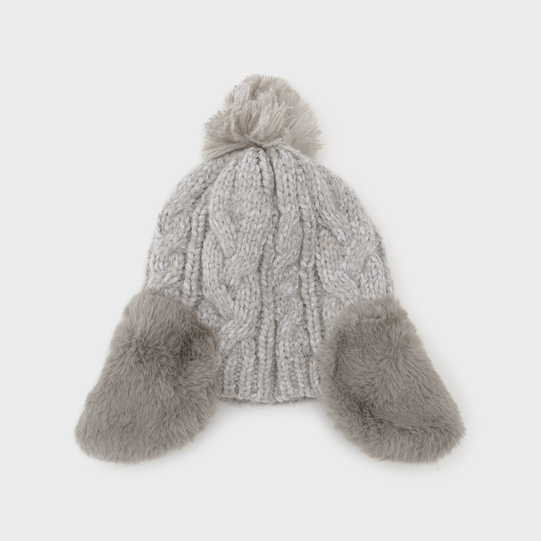 OPAQUE.CLIP「ファー耳当てケーブルワッチ」|ニット帽|