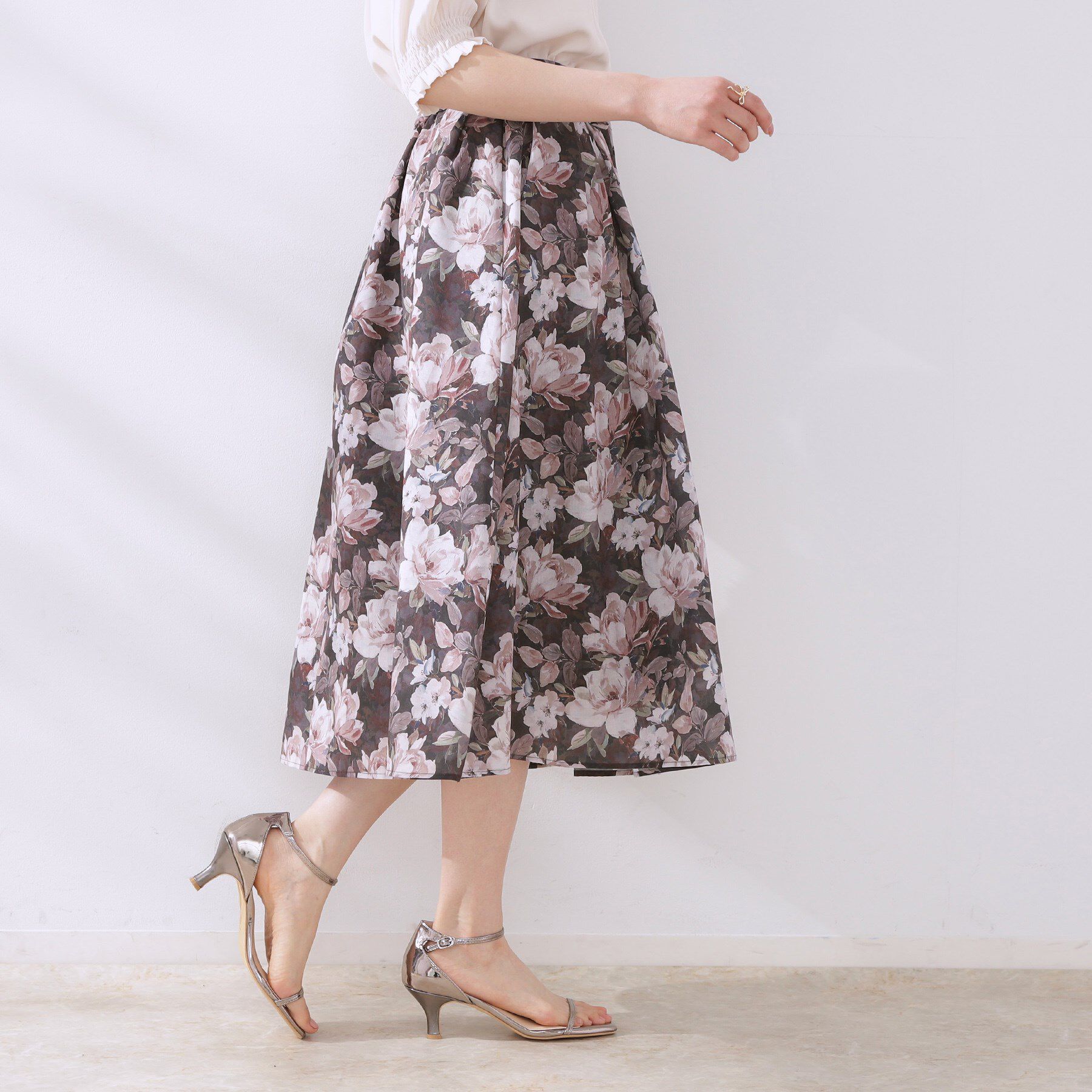 Couture broach「【きれいめ・通勤】細リボン付きパレットボイルスカート」|スカート|