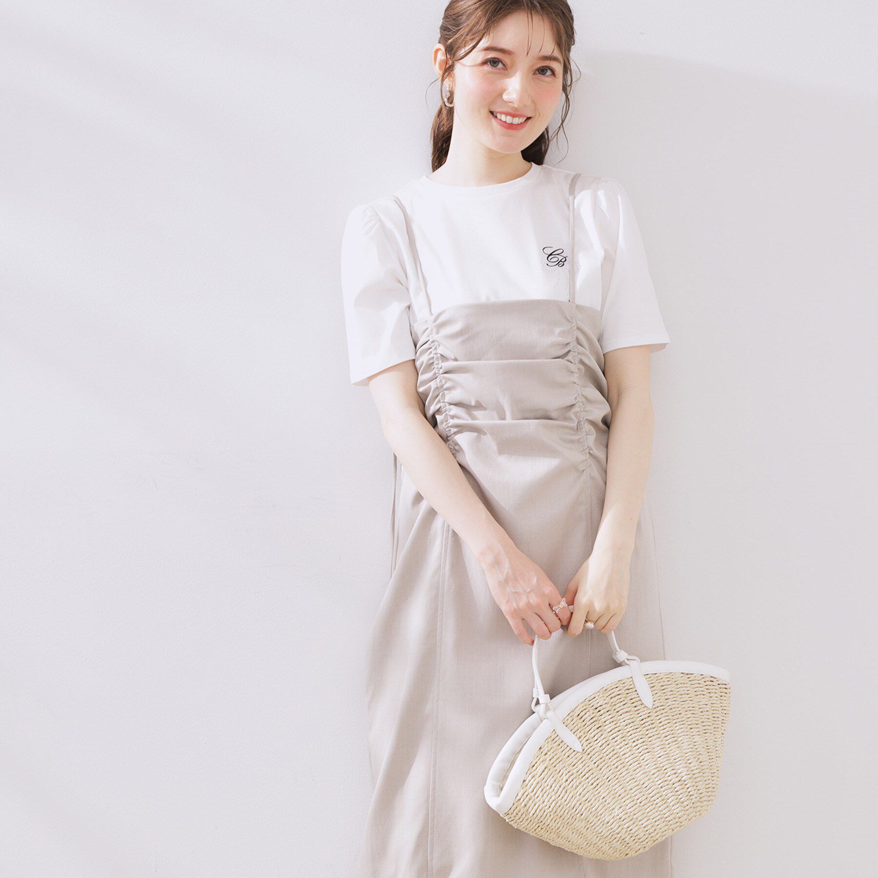 Couture broach「シャーリングデザインキャミワンピース」|ワンピース|