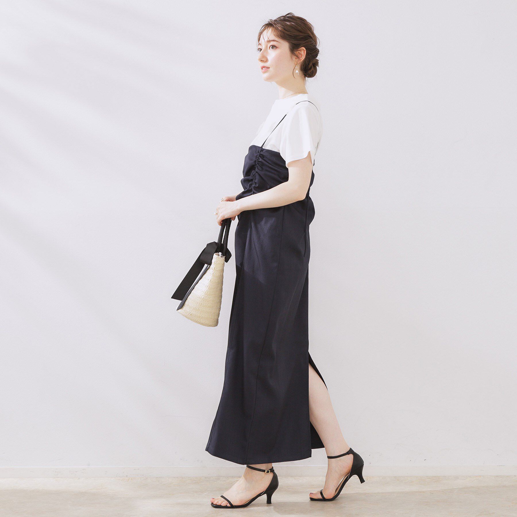 Couture broach「シャーリングデザインキャミワンピース」|ワンピース|