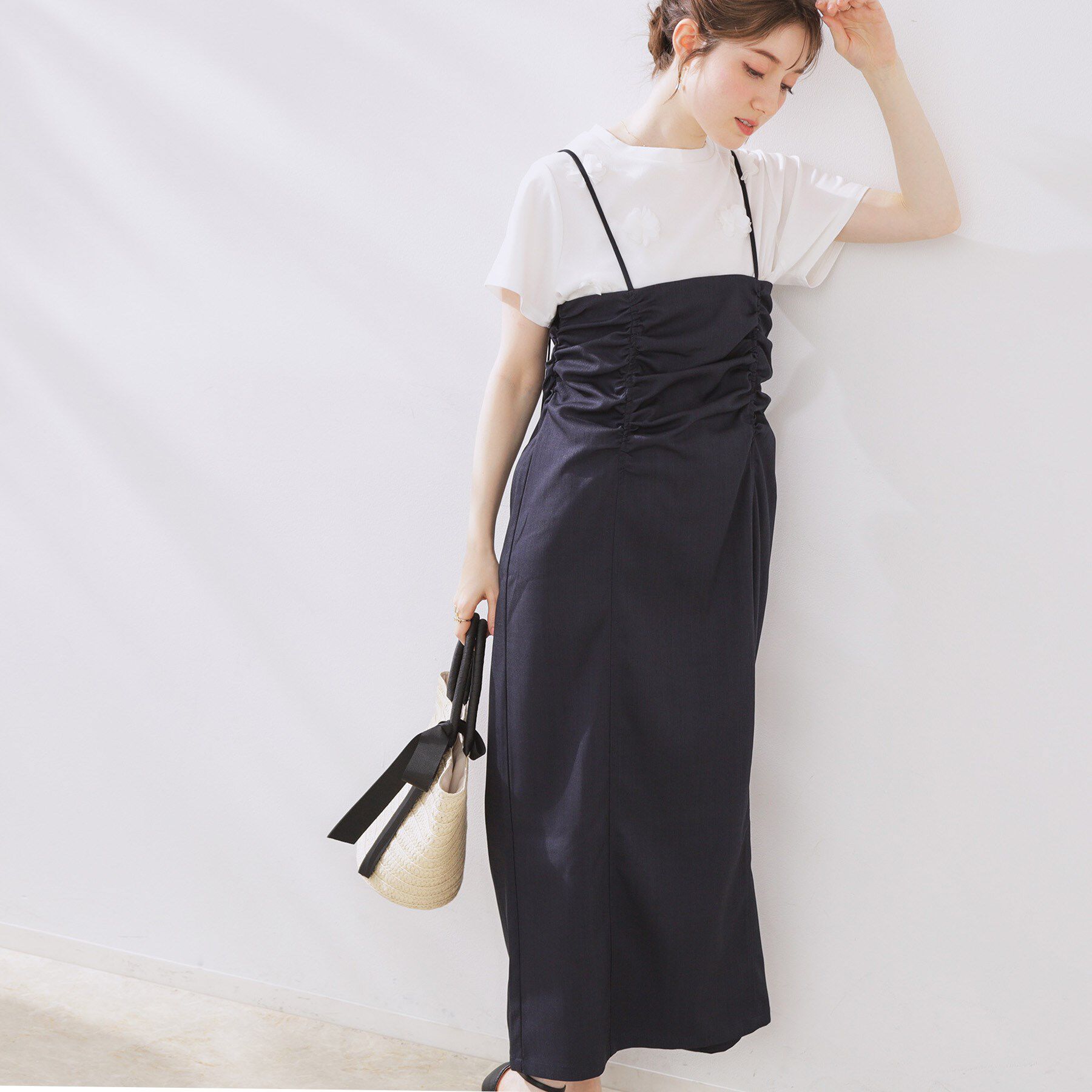 Couture broach「シャーリングデザインキャミワンピース」|ワンピース|