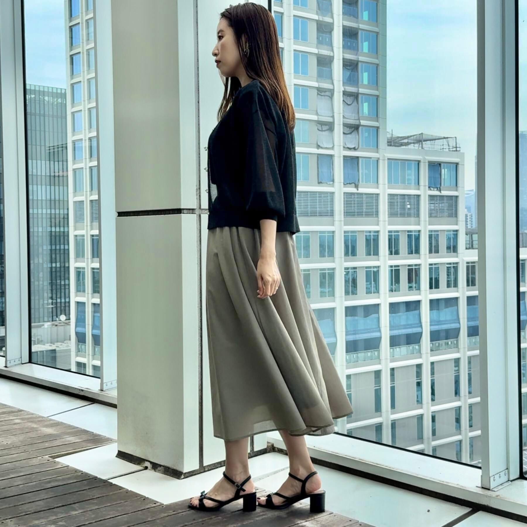 Couture broach「【きれいめ・シアー・通勤】パレットボイルロングスカート」|スカート|