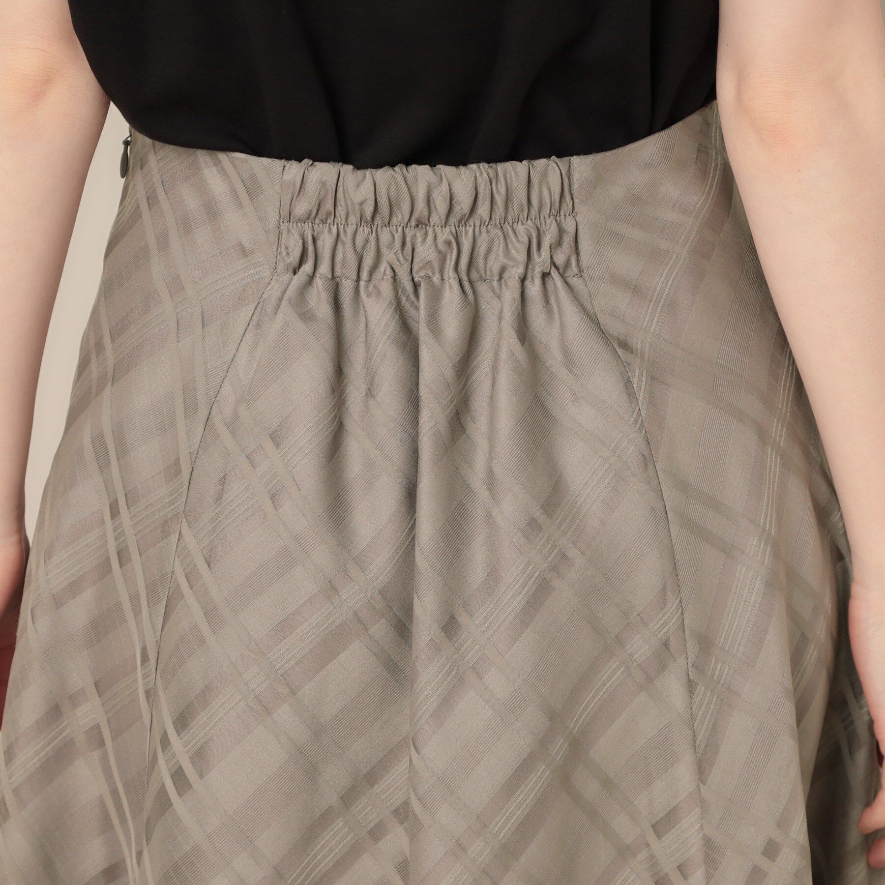 Couture broach「【美シルエット・通勤】シアーチェックオーガンジースカート」|スカート|