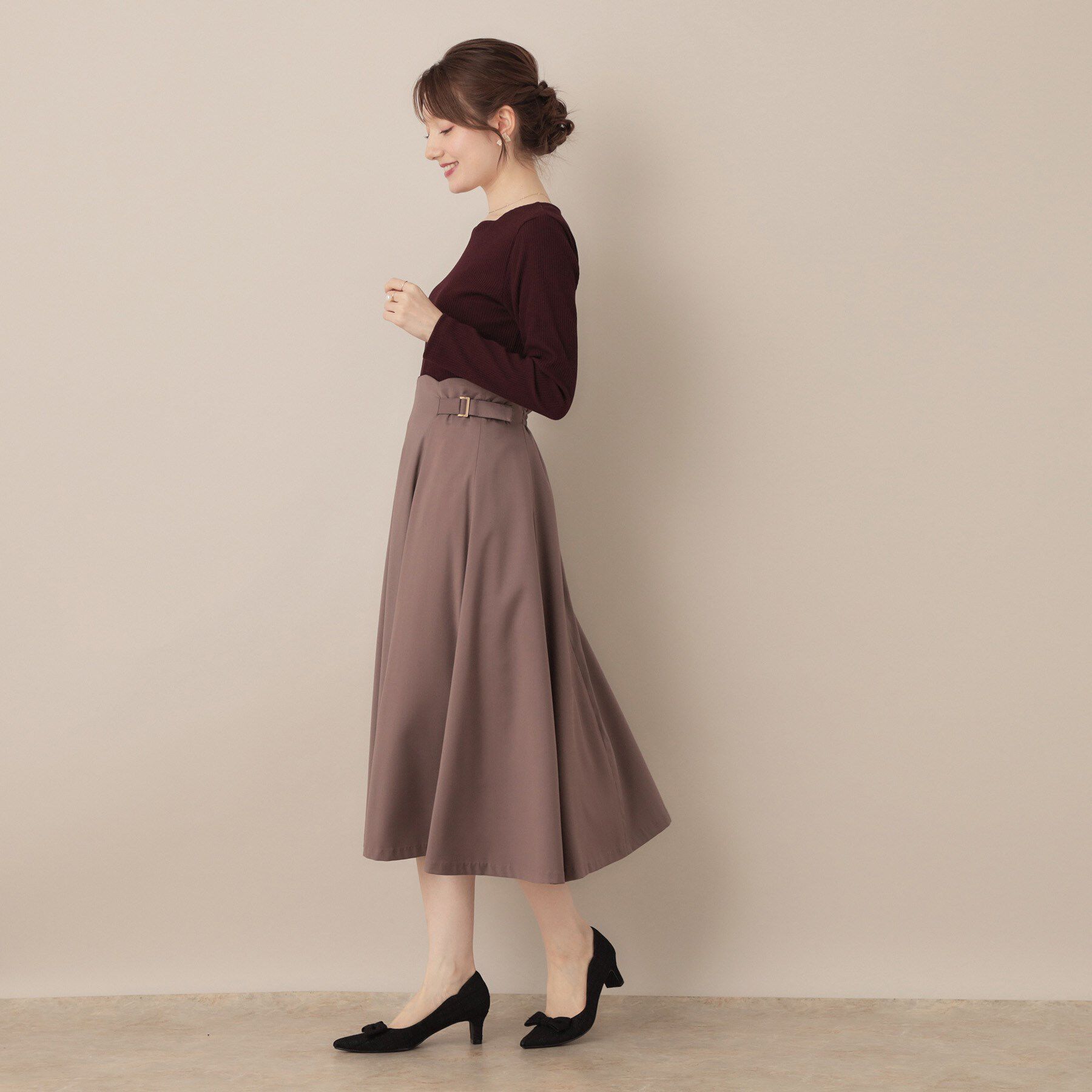 Couture broach「【マシンウォッシャブル・通勤・大人可愛い】ハートネックテレコプルオーバー」|Tシャツ・カットソー|