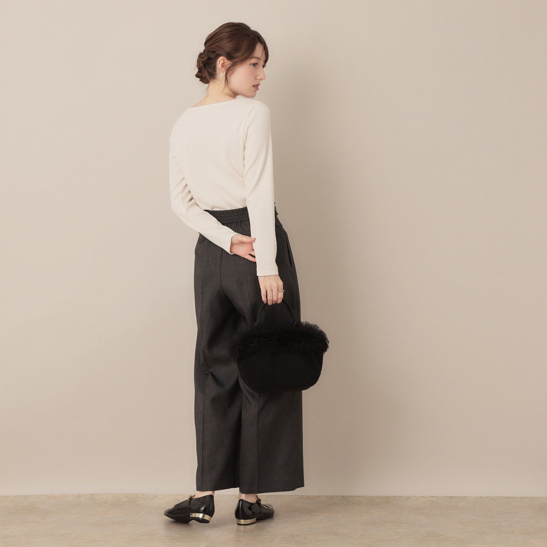 Couture broach「【マシンウォッシャブル・通勤・大人可愛い】ハートネックテレコプルオーバー」|Tシャツ・カットソー|