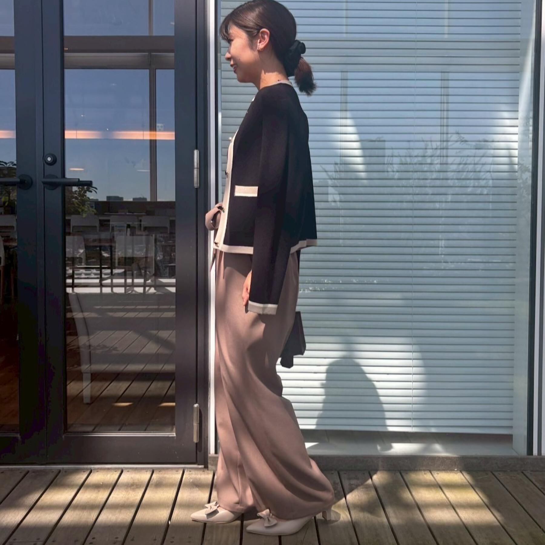 Couture broach「【高見え・通勤・大人可愛い】配色総針スカラカーディガン」|カーディガン|