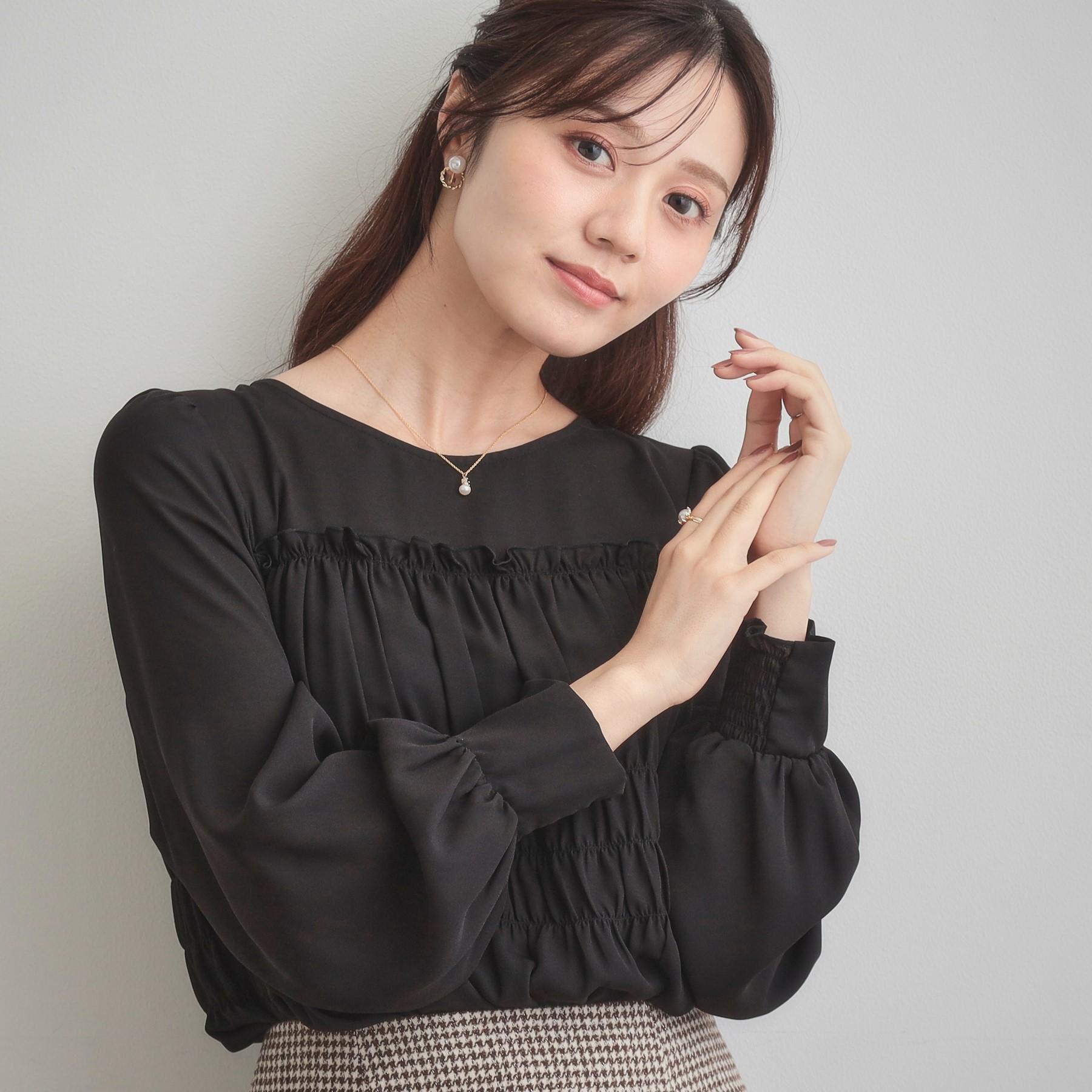 Couture broach「【マシンウォッシャブル・きれいめ・通勤】シャーリングチュニックブラウス」|シャツ・ブラウス|