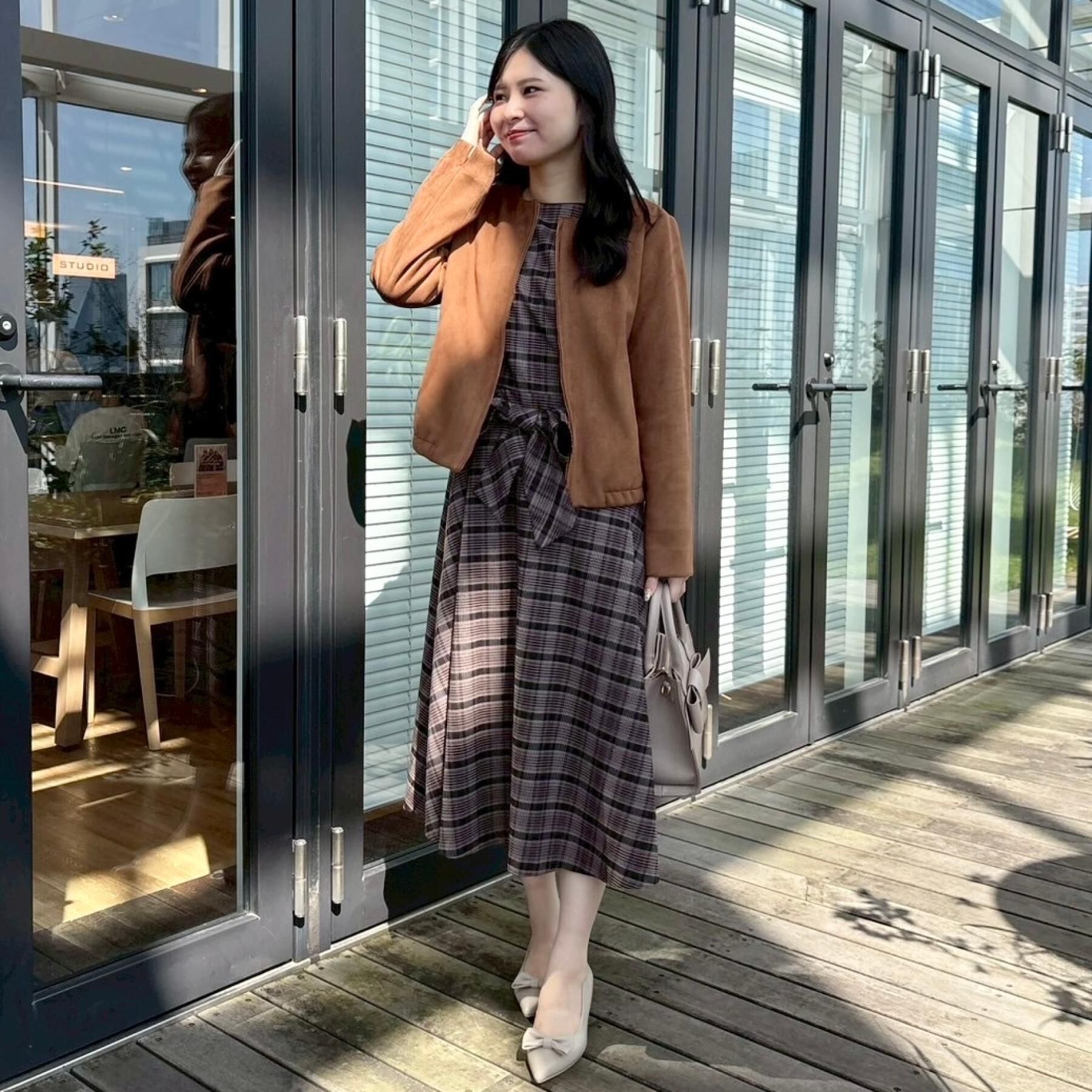 Couture broach「【通勤・大人上品】スエード調ダンボール ノーカラージャケット」|ブルゾン・スタジャン|