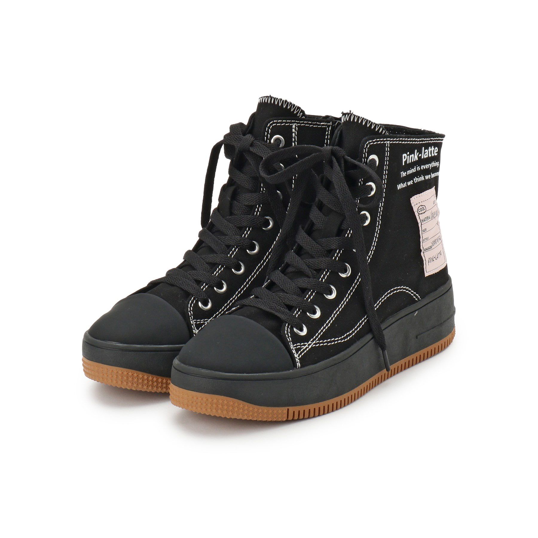 PINK-latte「ハイカットネームスニーカー」|スニーカー|