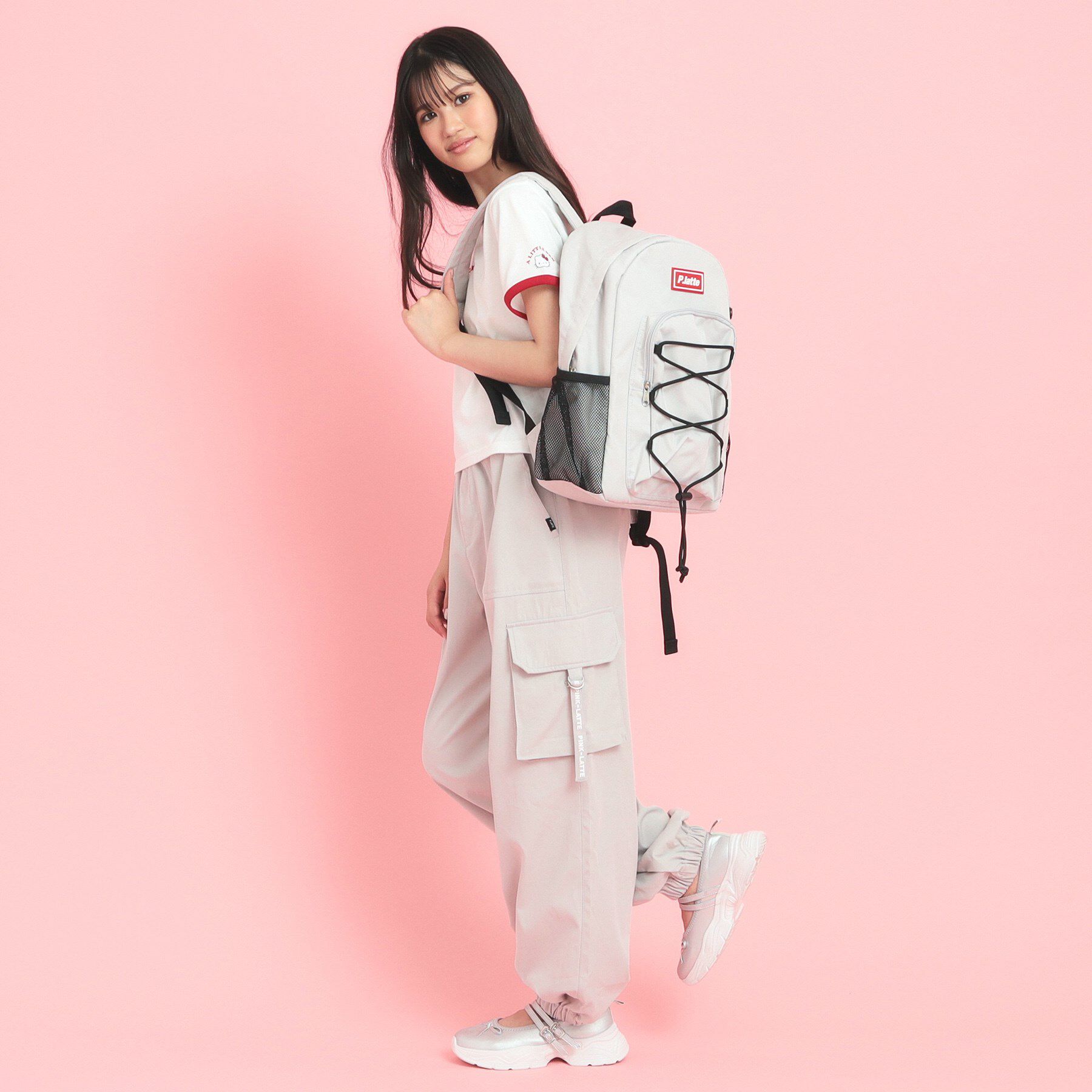 PINK-latte「【容量約20L】ドローコードリュック」|リュック|