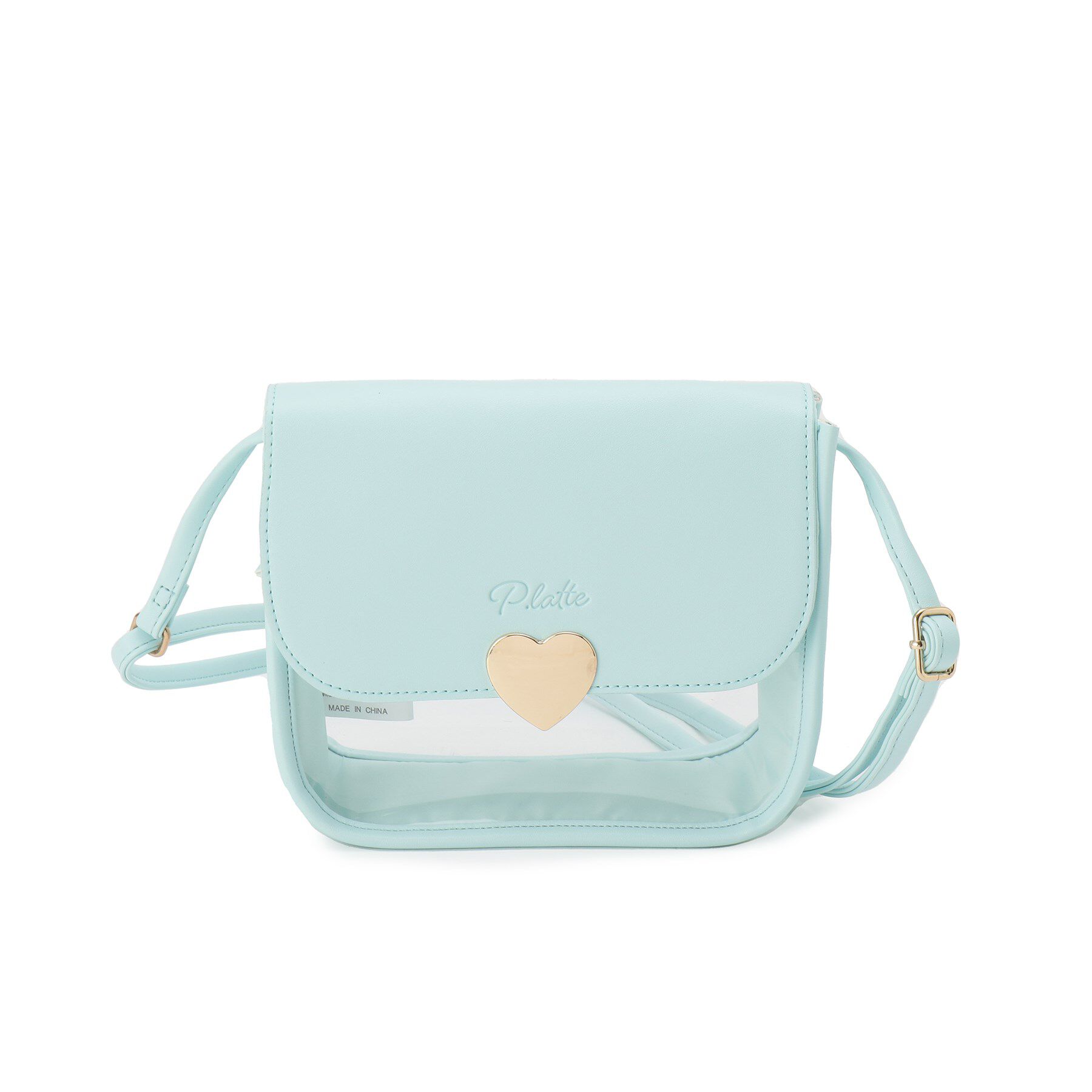 PINK-latte「ハートバックルPVCショルダーバッグ」|ショルダー・メッセンジャー|