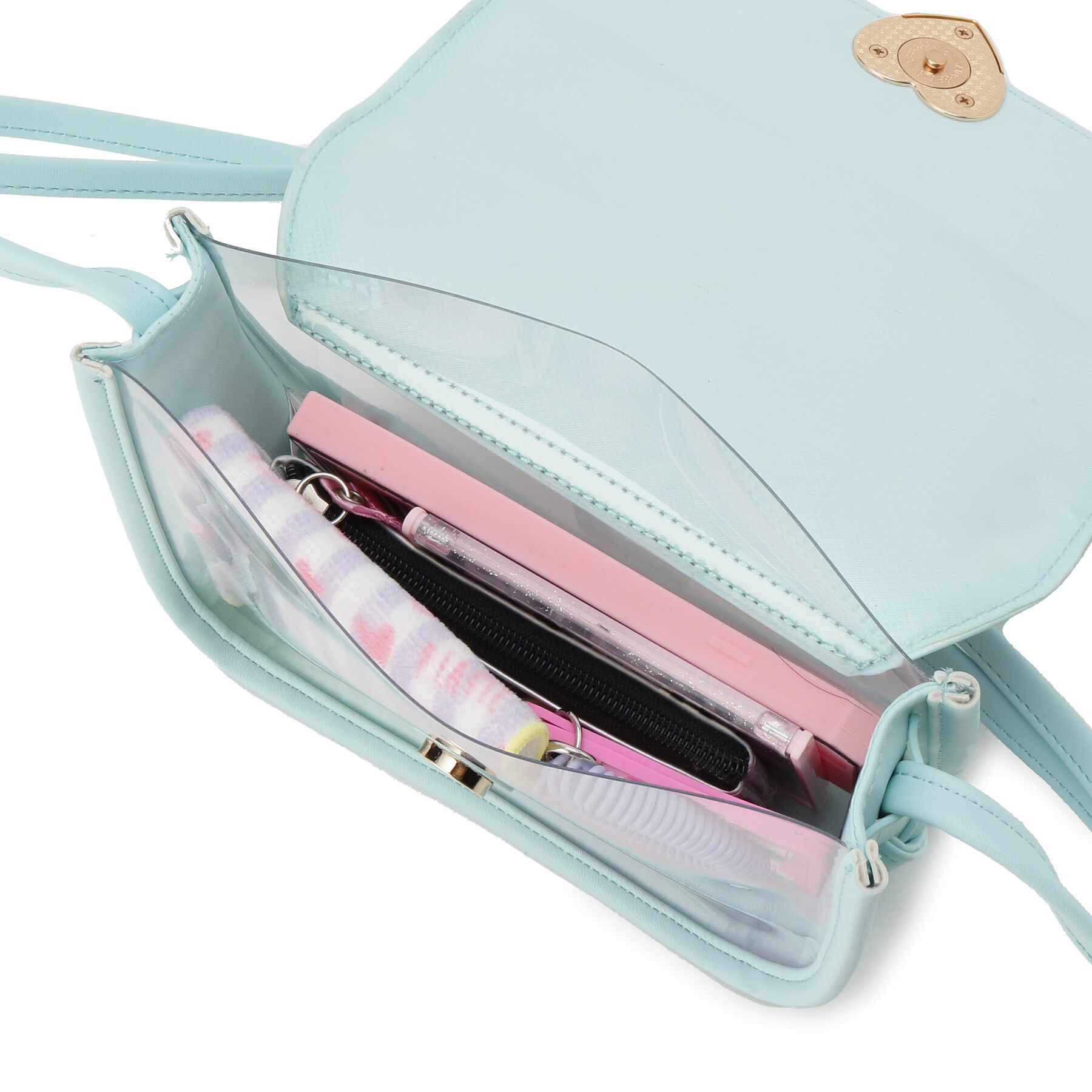 PINK-latte「ハートバックルPVCショルダーバッグ」|ショルダー・メッセンジャー|