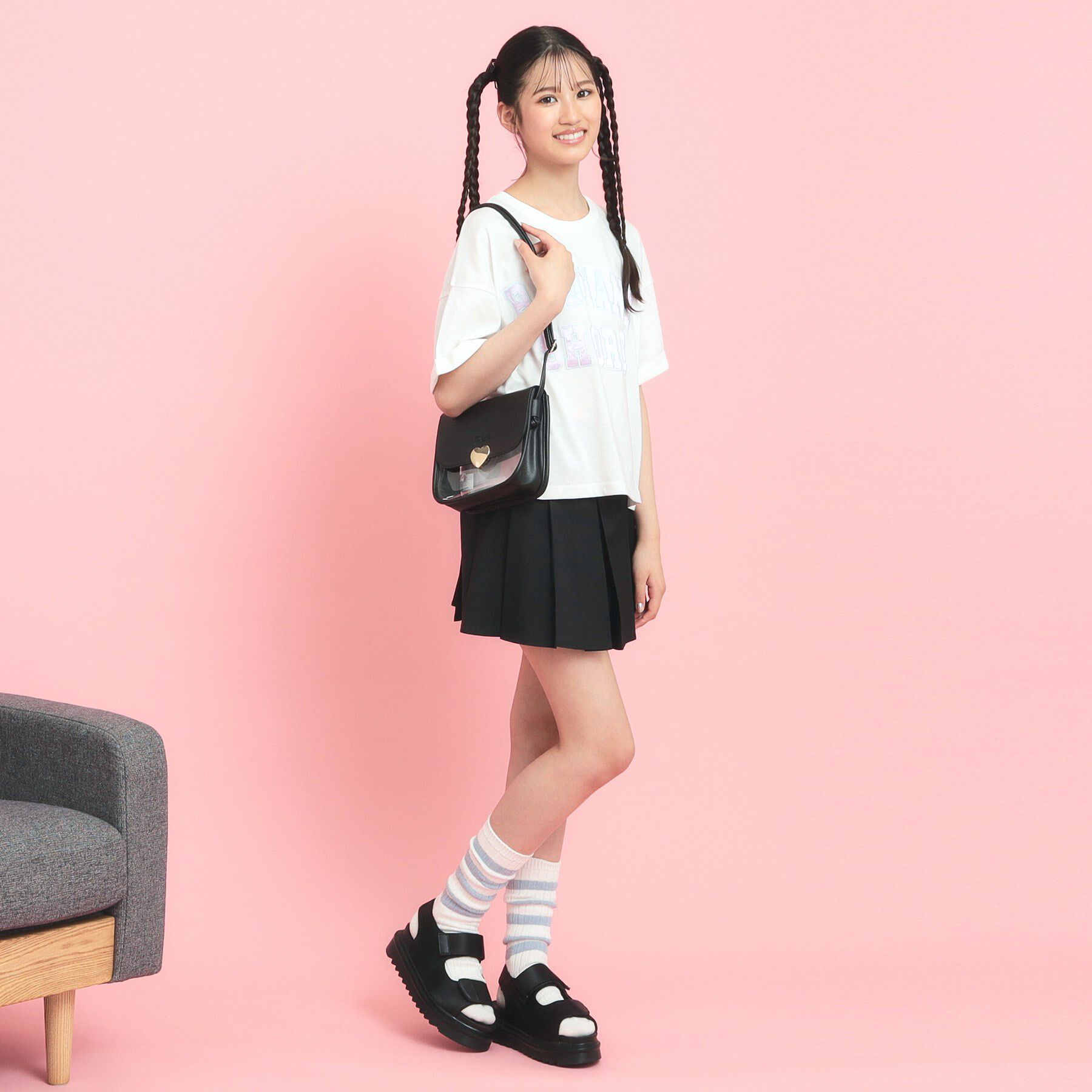 PINK-latte「ハートバックルPVCショルダーバッグ」|ショルダー・メッセンジャー|