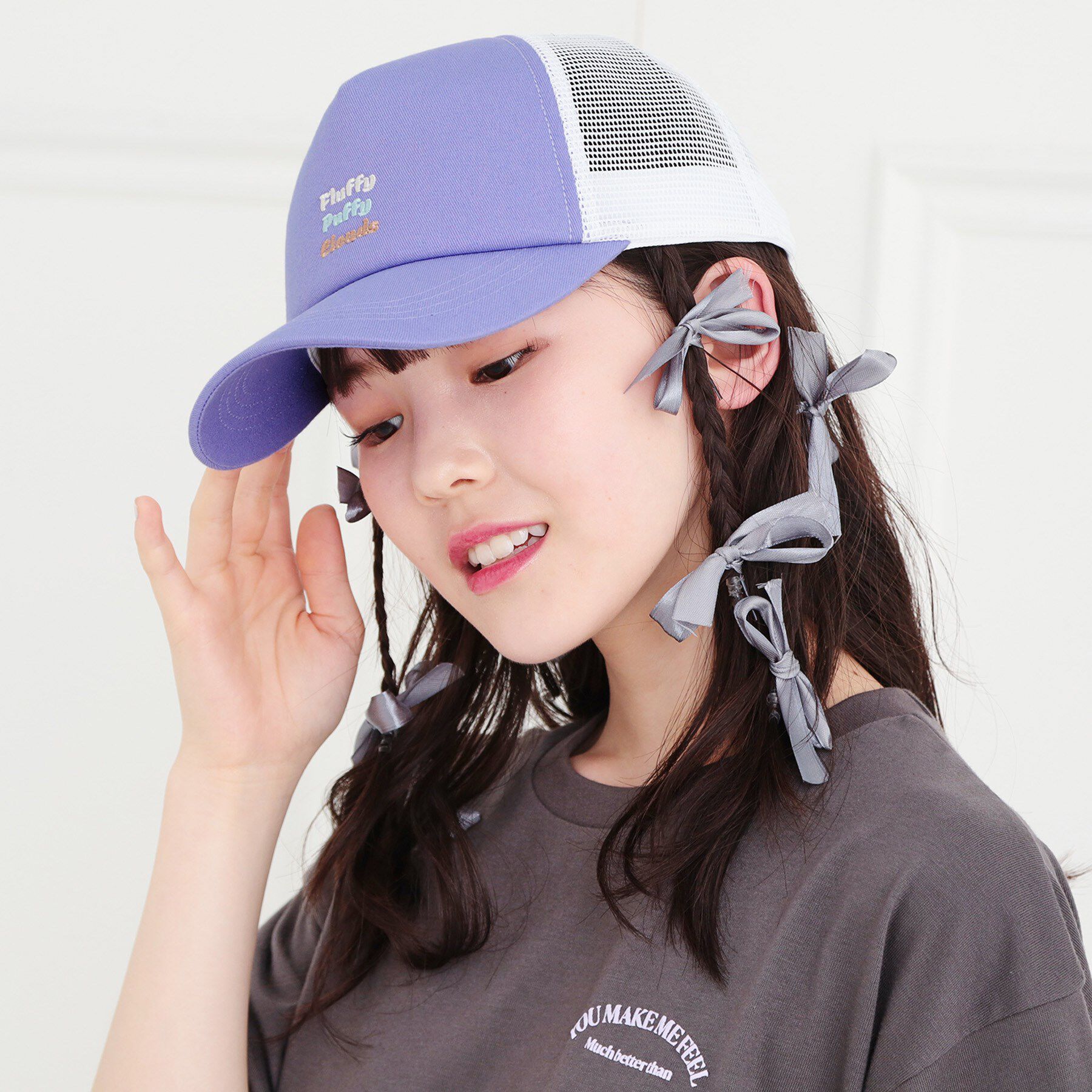 PINK-latte「刺繍メッシュキャップ」|キャップ・キャスケット|