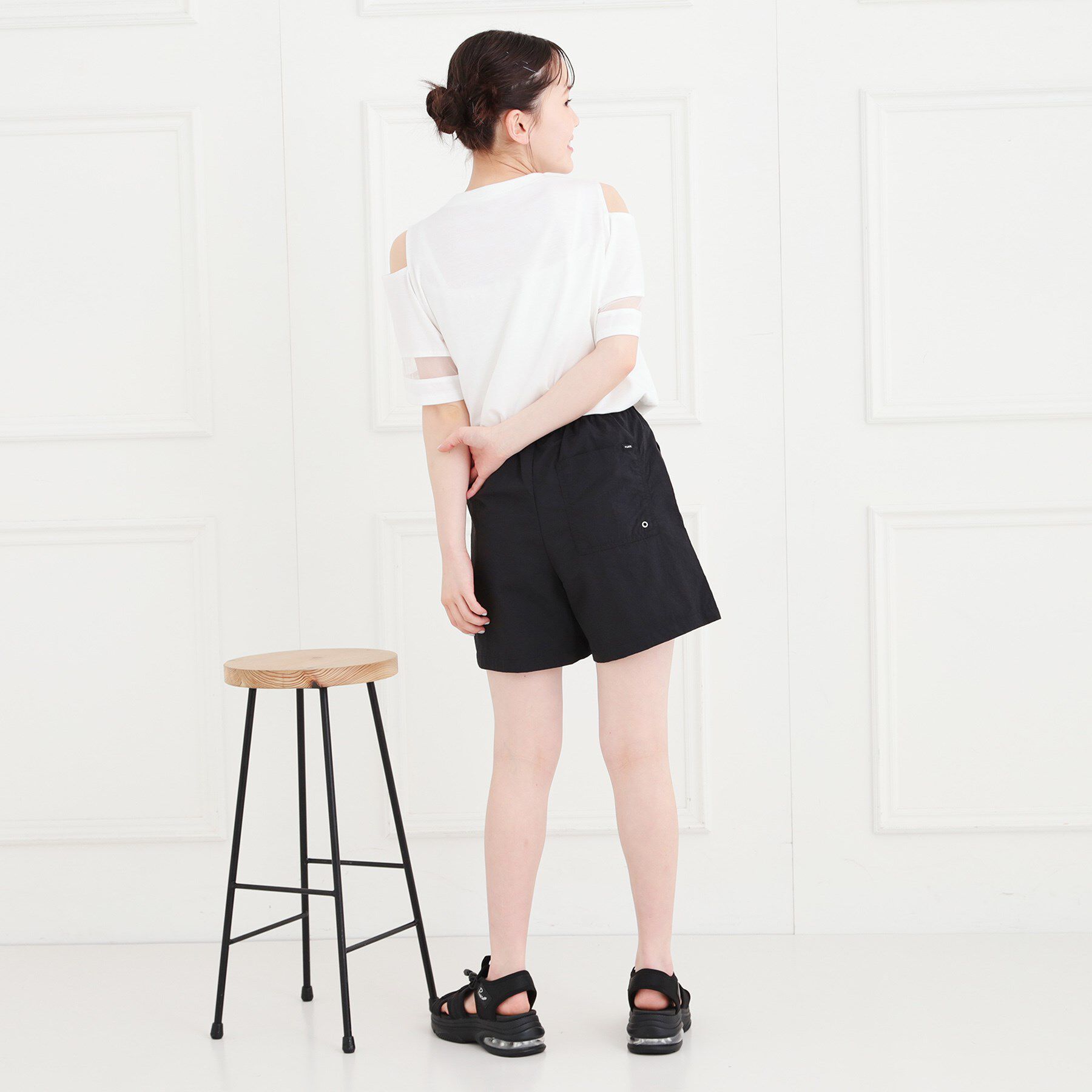 PINK-latte「【軽・らく】イージーショートパンツ」|キュロット|