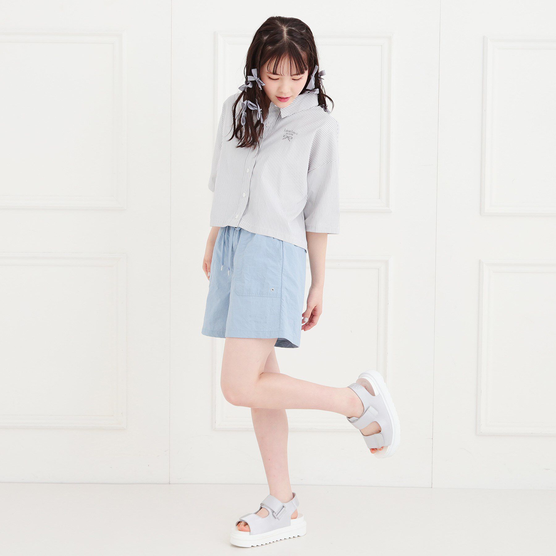 PINK-latte「【軽・らく】イージーショートパンツ」|キュロット|